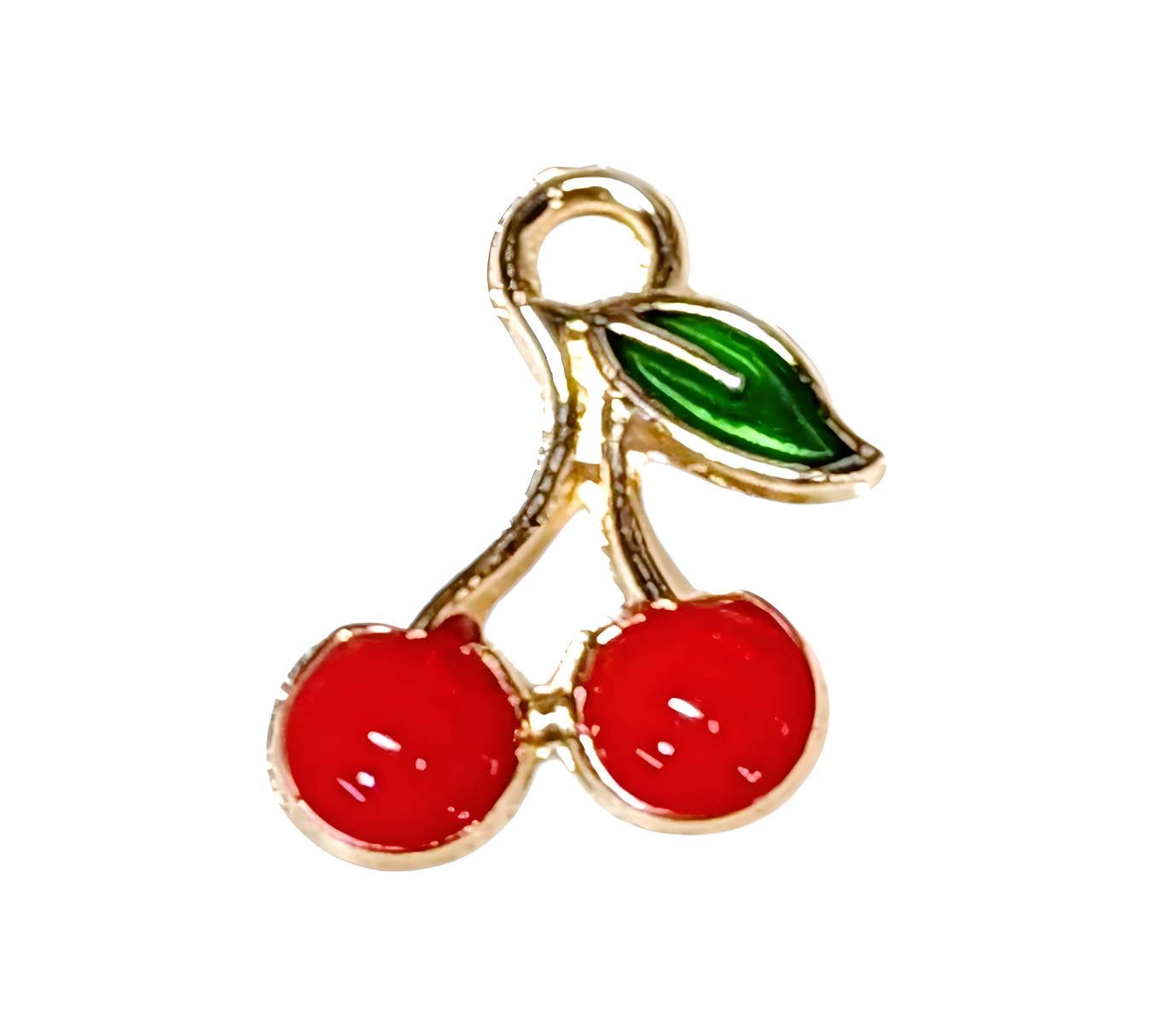 Small Cherries Gold Plated Charms