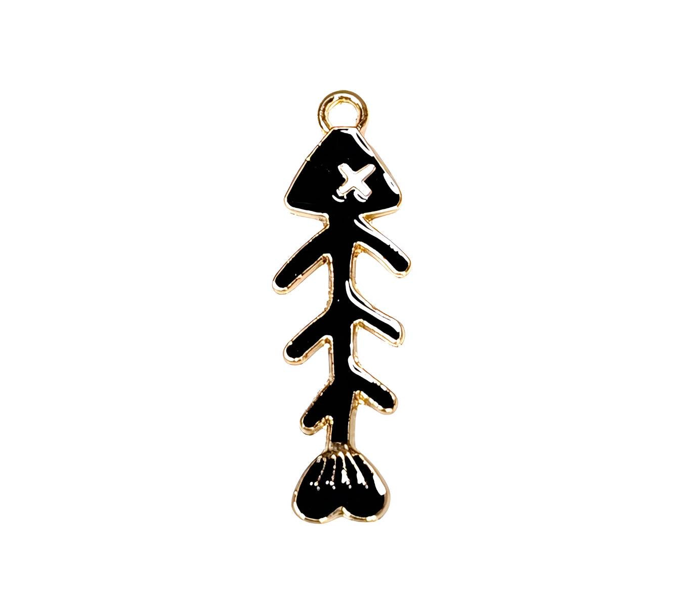 Black Fish Gold Plated Charms
