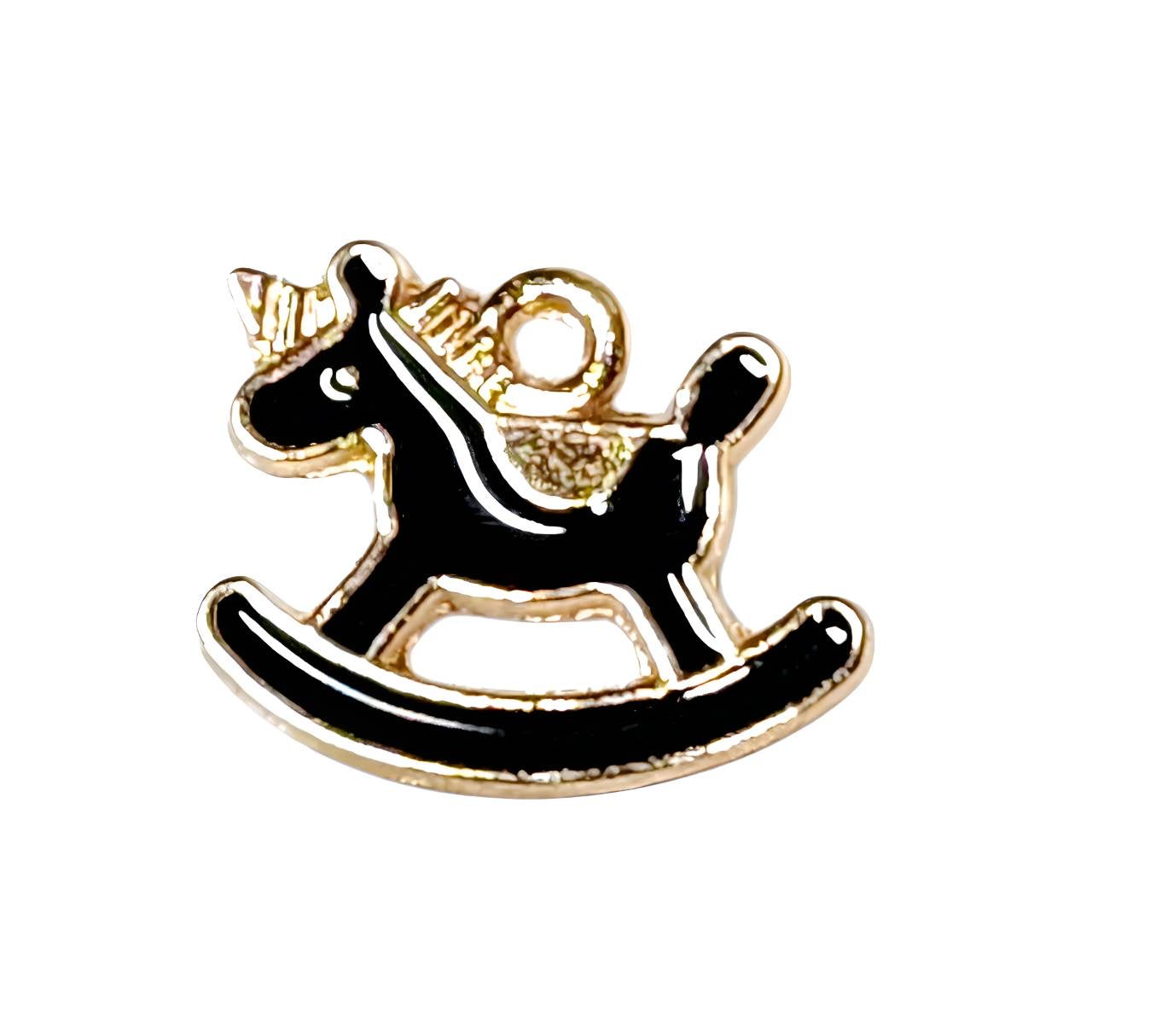 Black Rocking Horse Charm