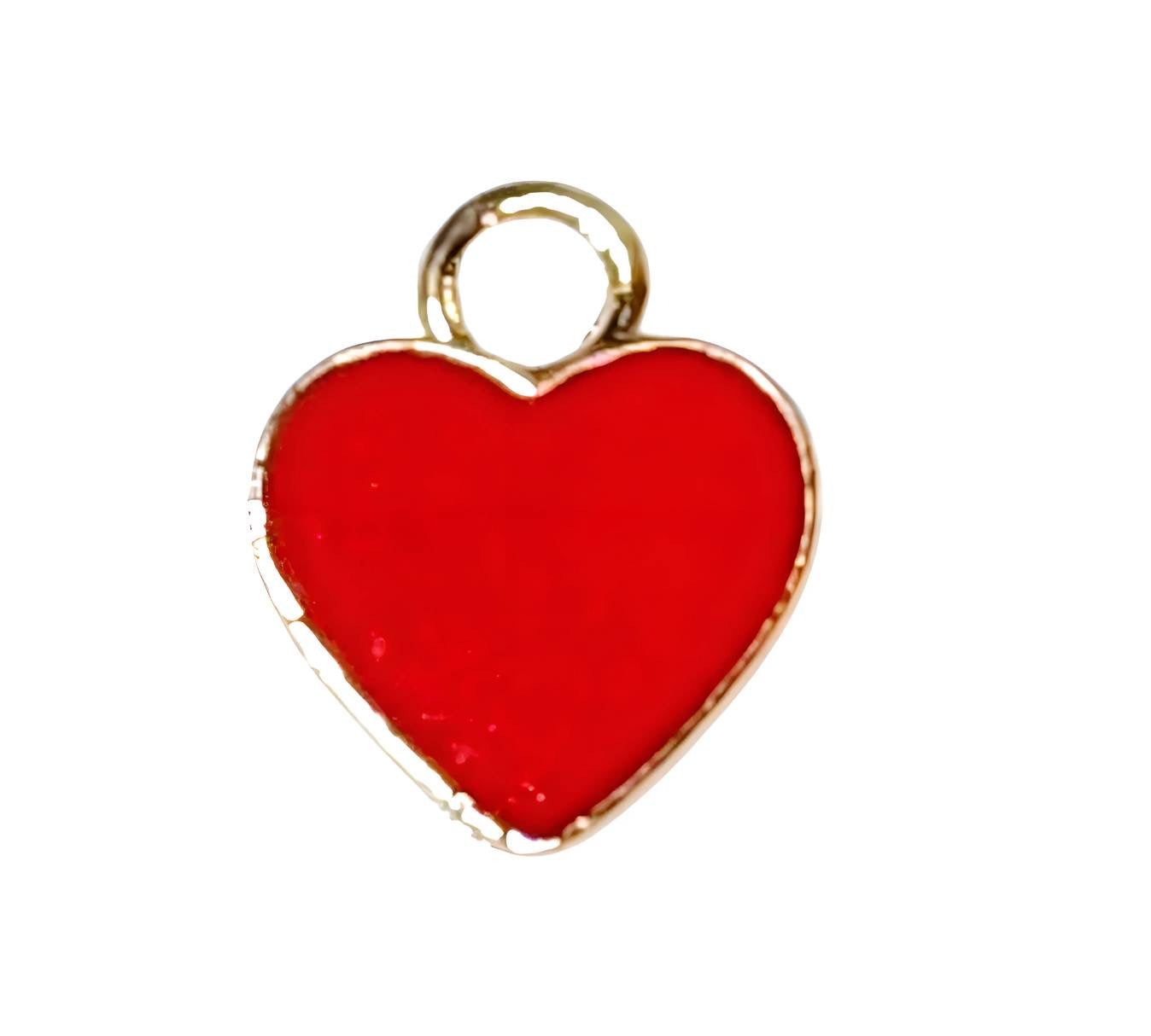 Red Heart Gold Plated Charms