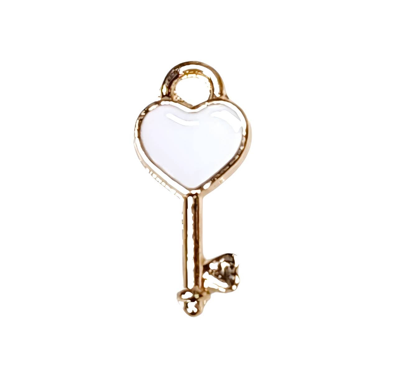 White Key Gold Plated Charms