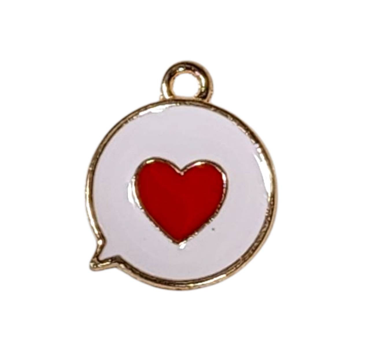 Red Heart Bubble Gold Plated Charms