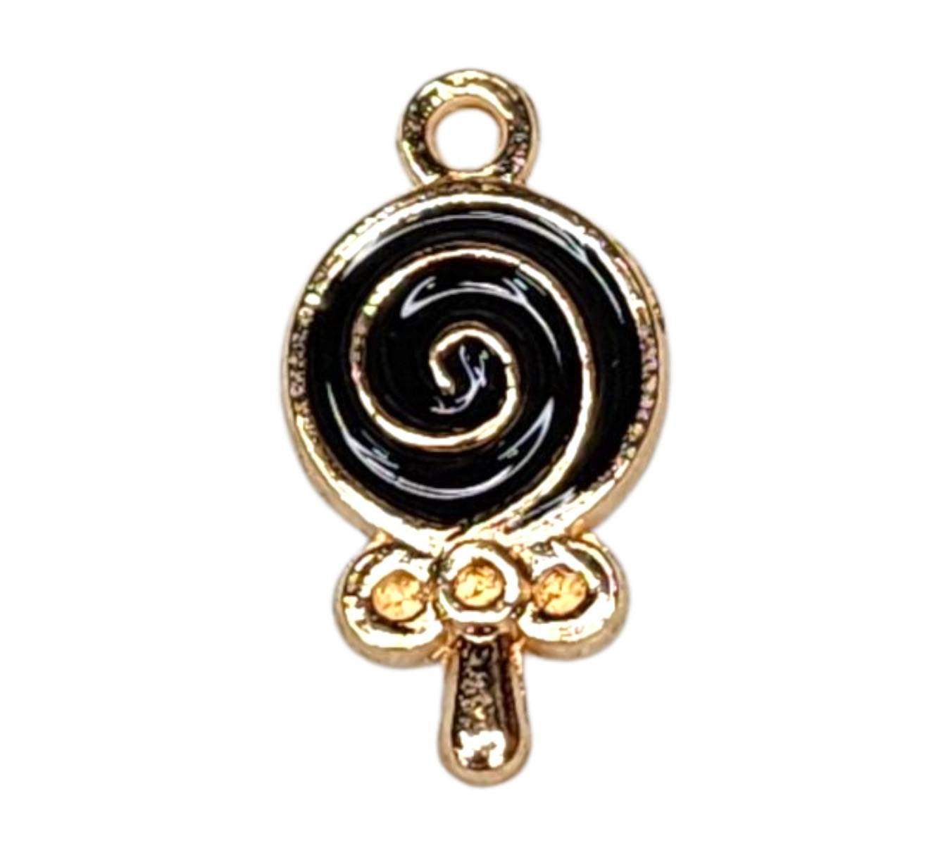 Black Swirl Pendant Charms
