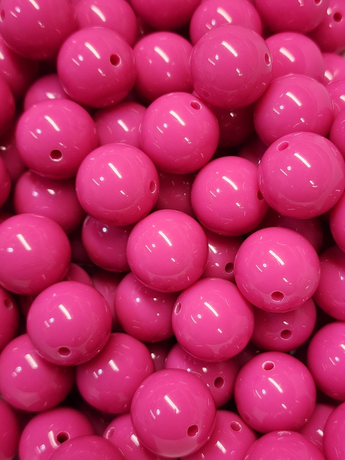 Hot Pink Solid 20MM Beads (Bubblegum Beads)