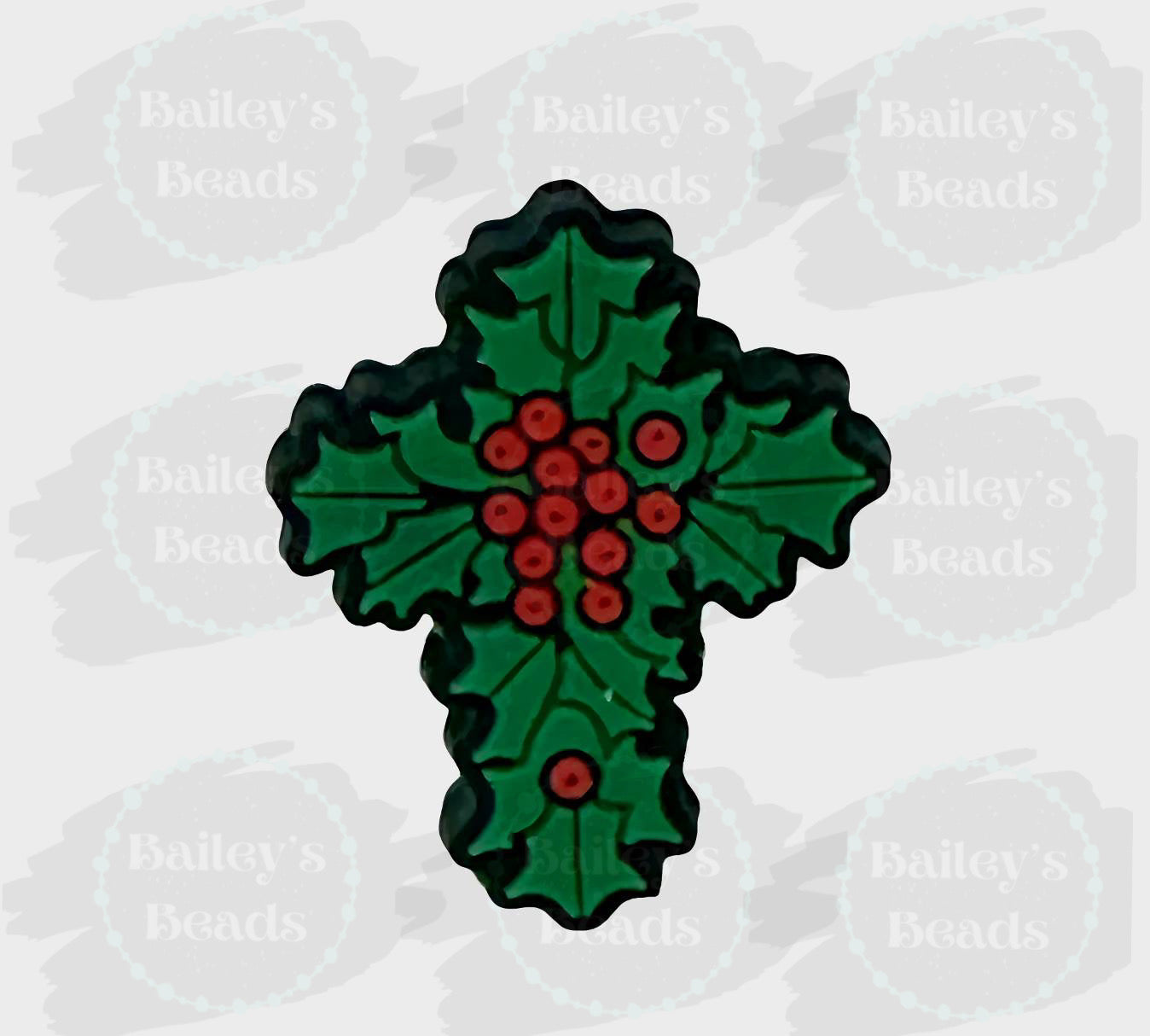 Holly Cross Silicone Focal Beads (Bailey’s Beads Exclusive)