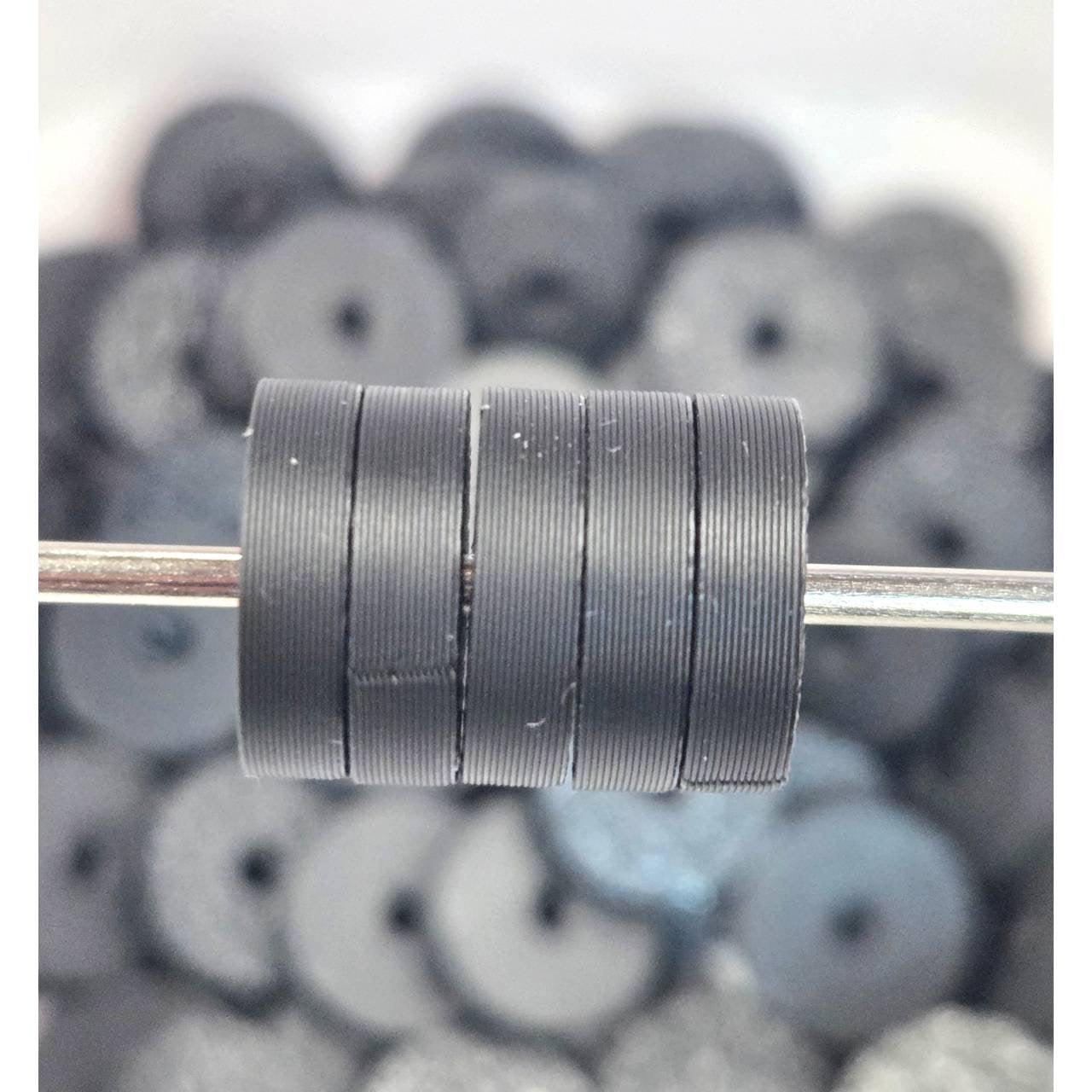 Black 3D Printed 12mm Disc Spacer Beads *5 count Pack* (Not Silicone)