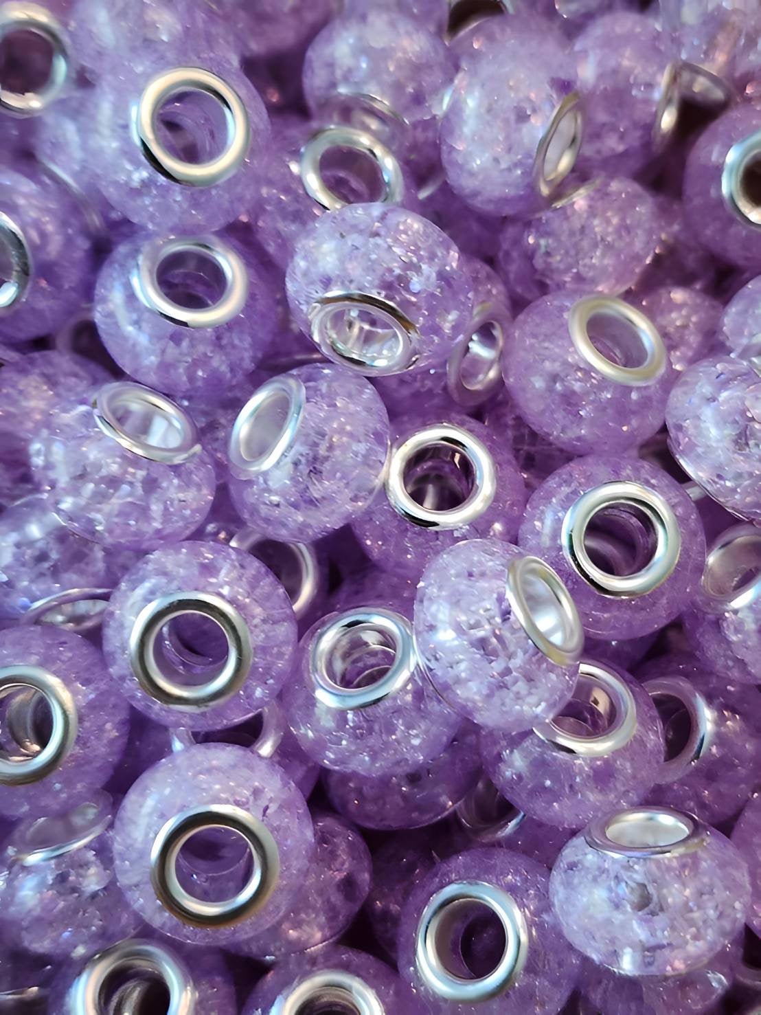 Lavendar Crackle (Large Hole Spacers)