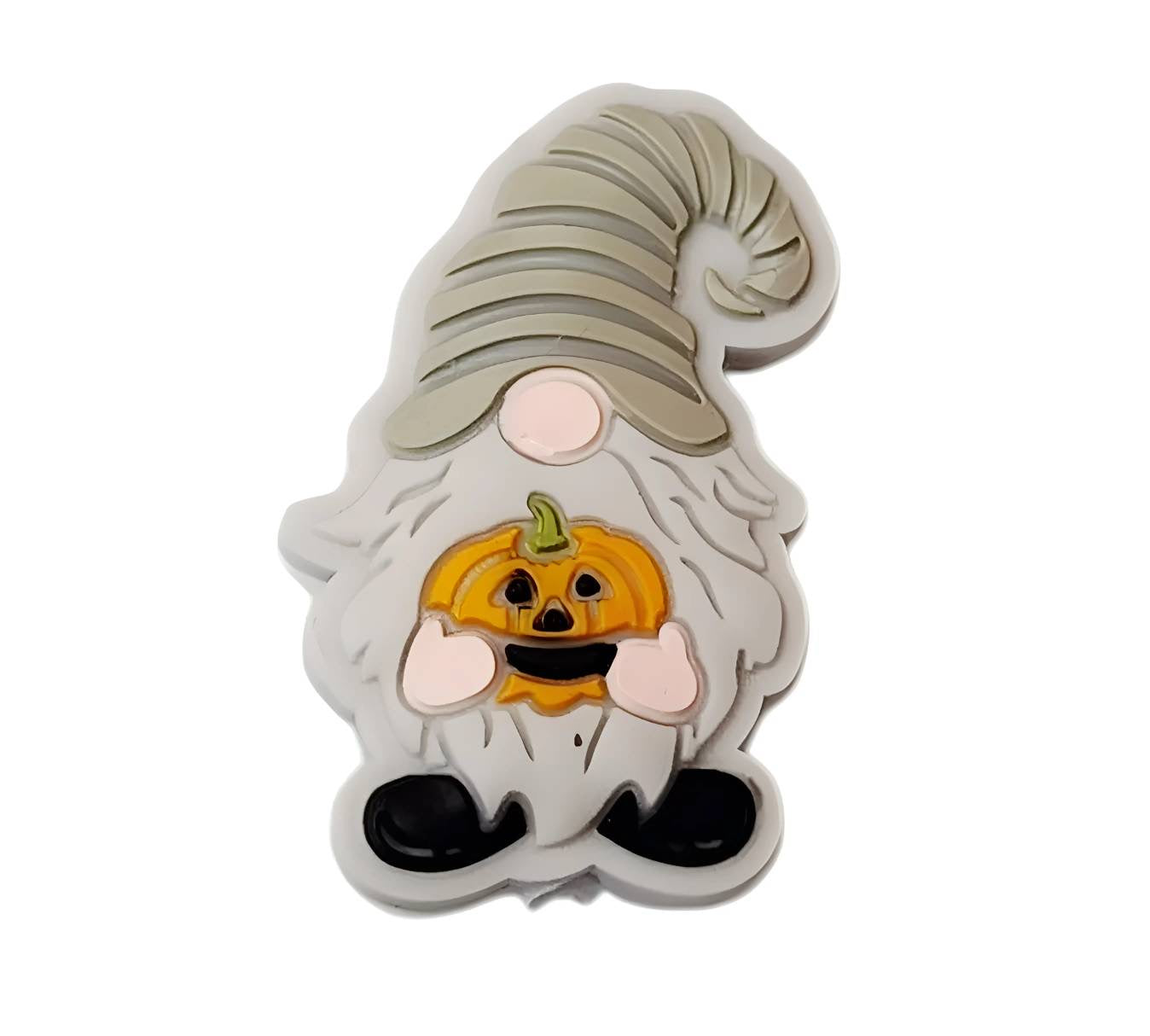 Grey Pumpkin Gnome Focal Beads