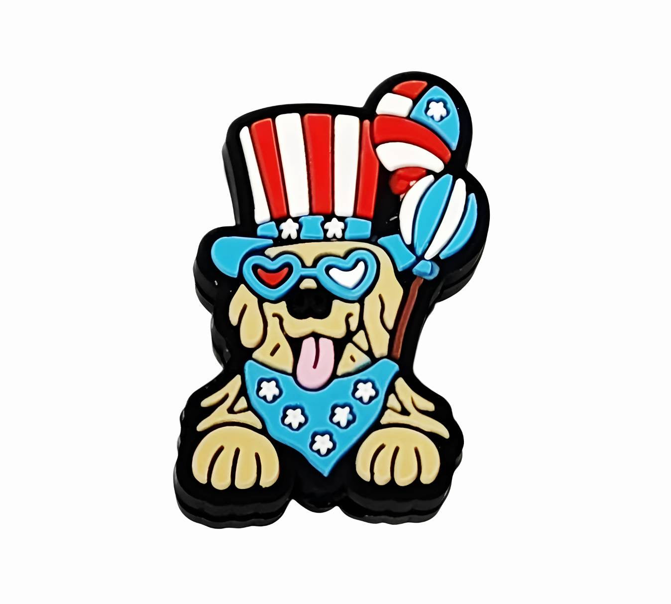 Patriotic Dog Focal Beads