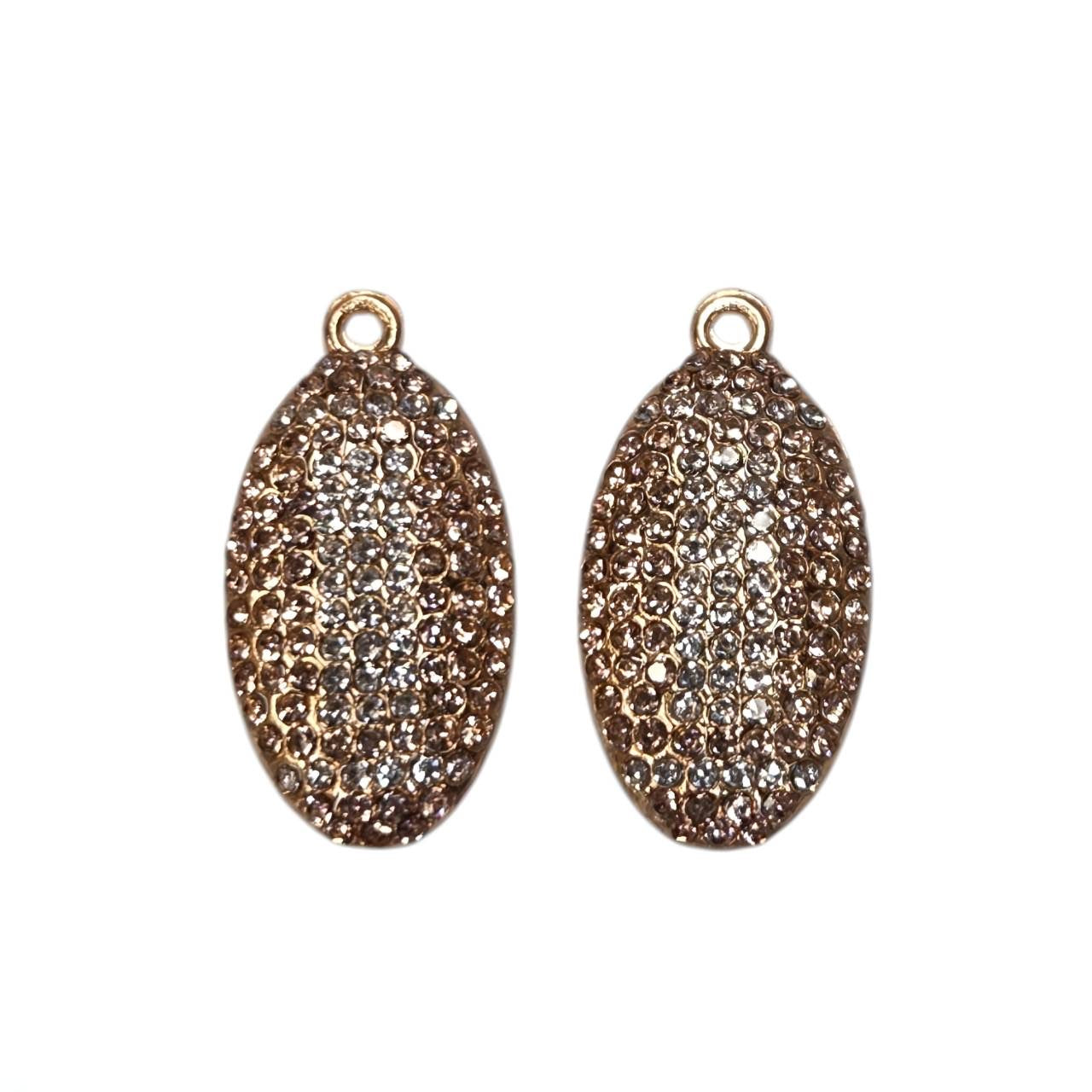 Rhinestone Football Charm Pack (2 Per Set)