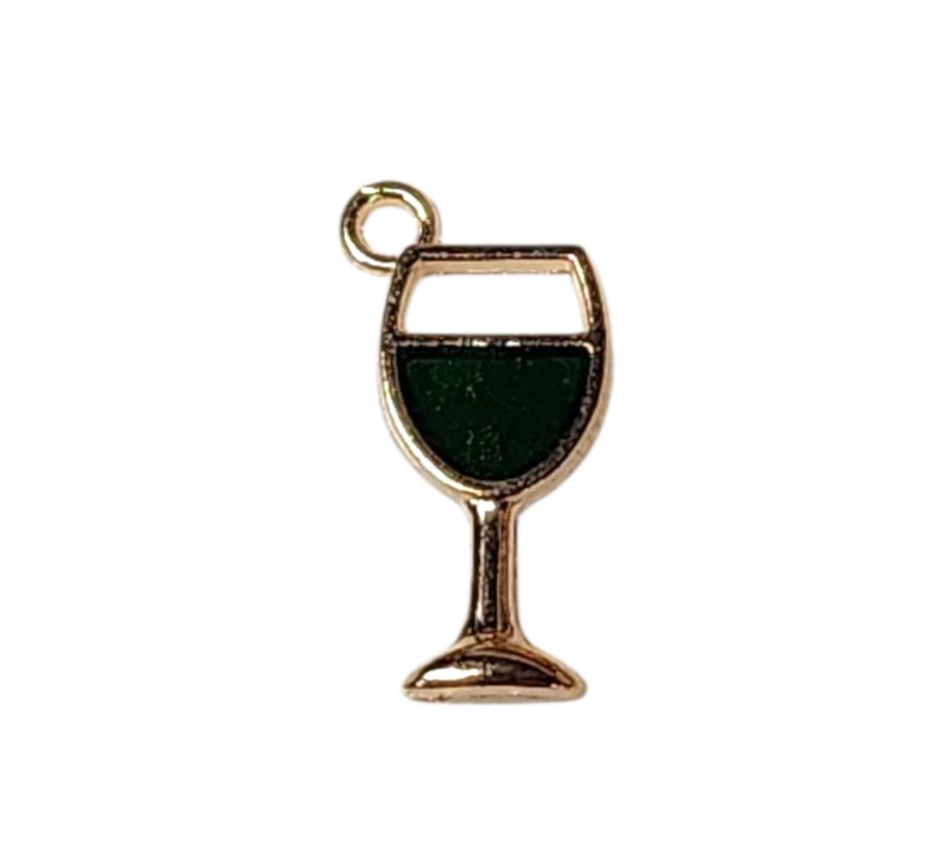 Green Wine Glass Charms