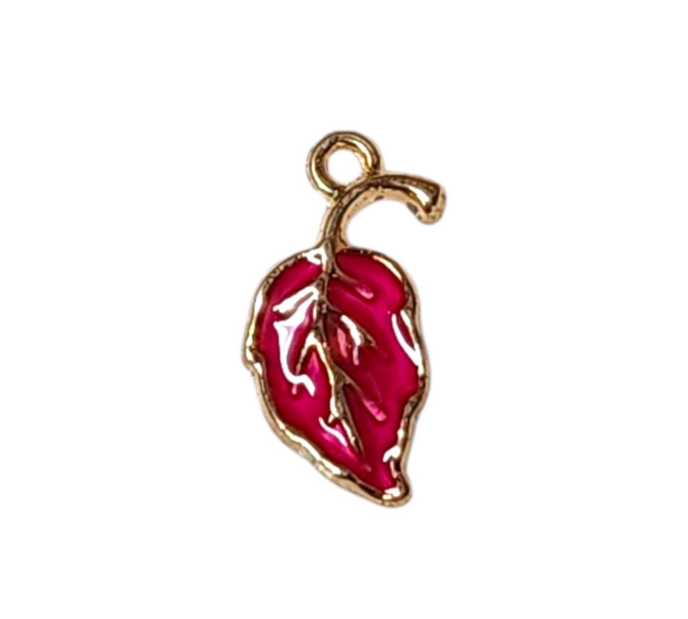 Crimson Leaf Charms