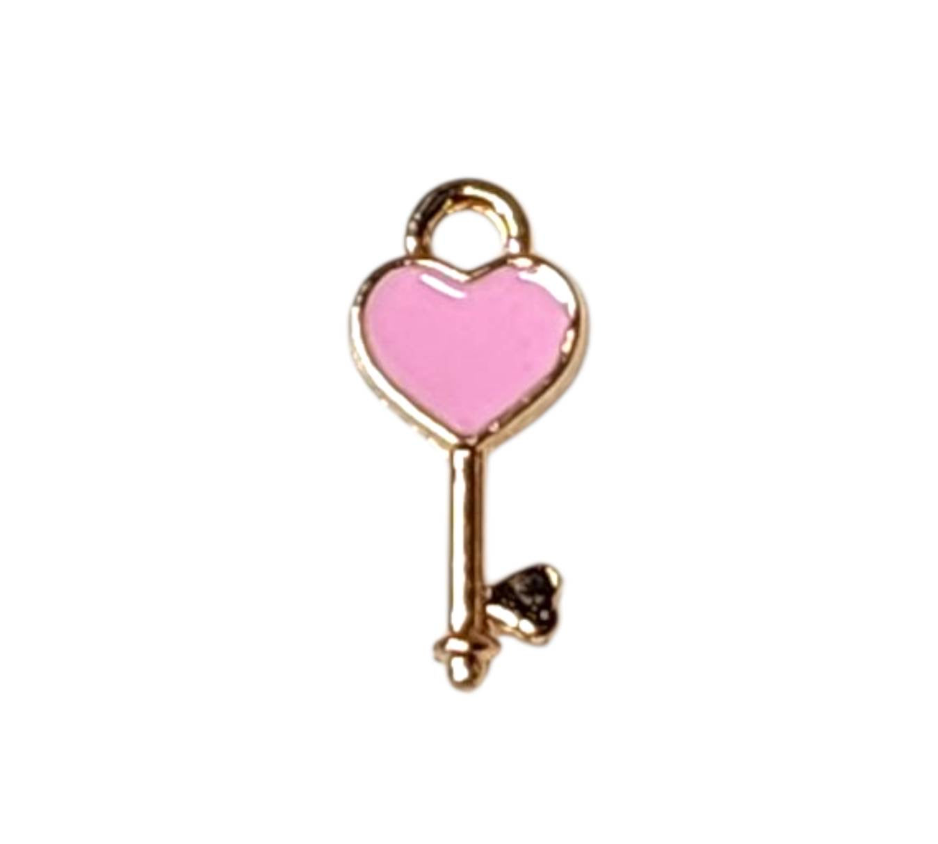 Pink Key Charms