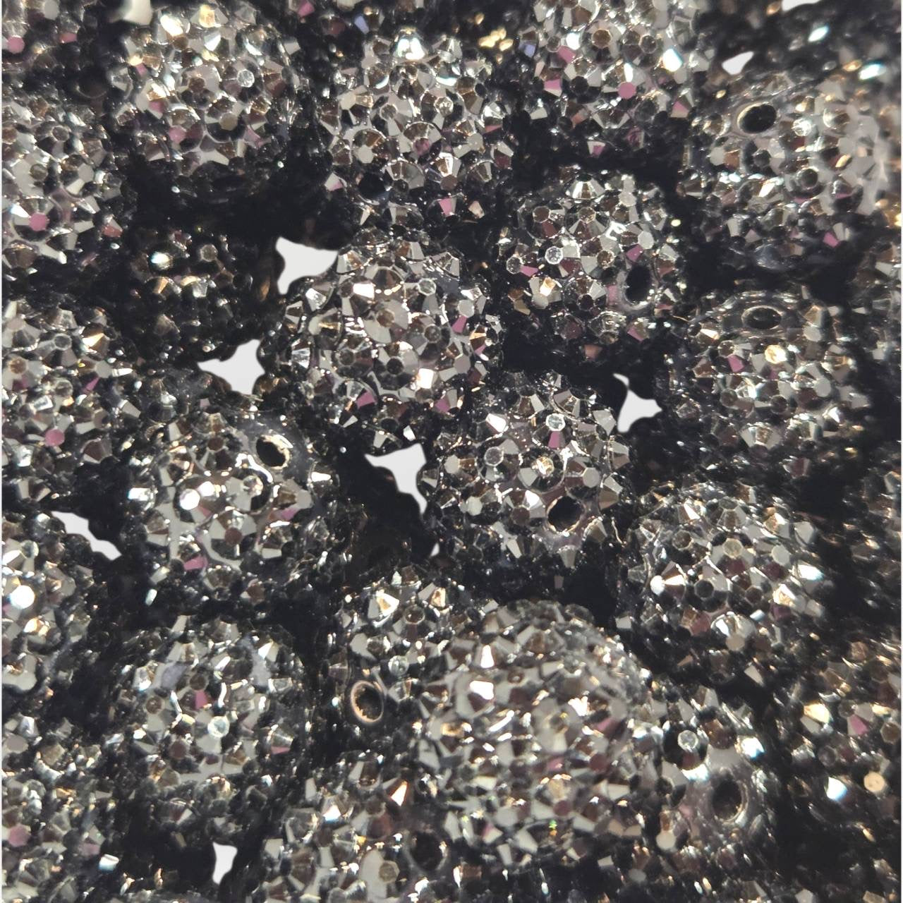 Black 16mm **Rhinestone** Acrylic Beads