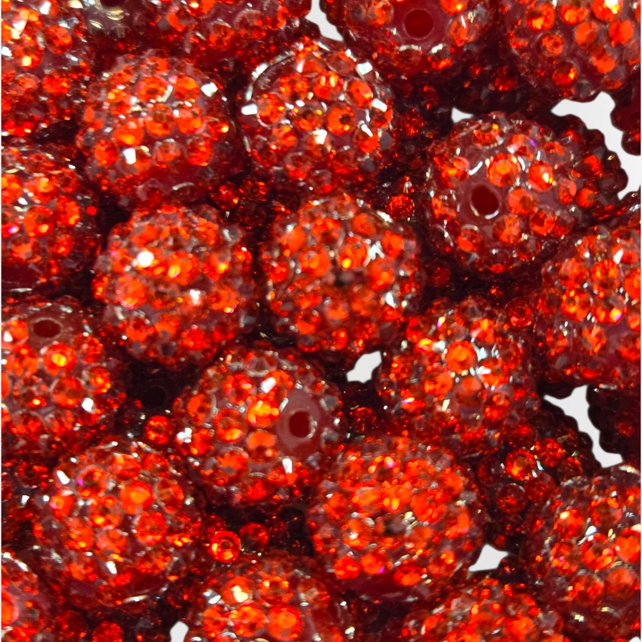 Red 16mm **Rhinestone** Acrylic Beads