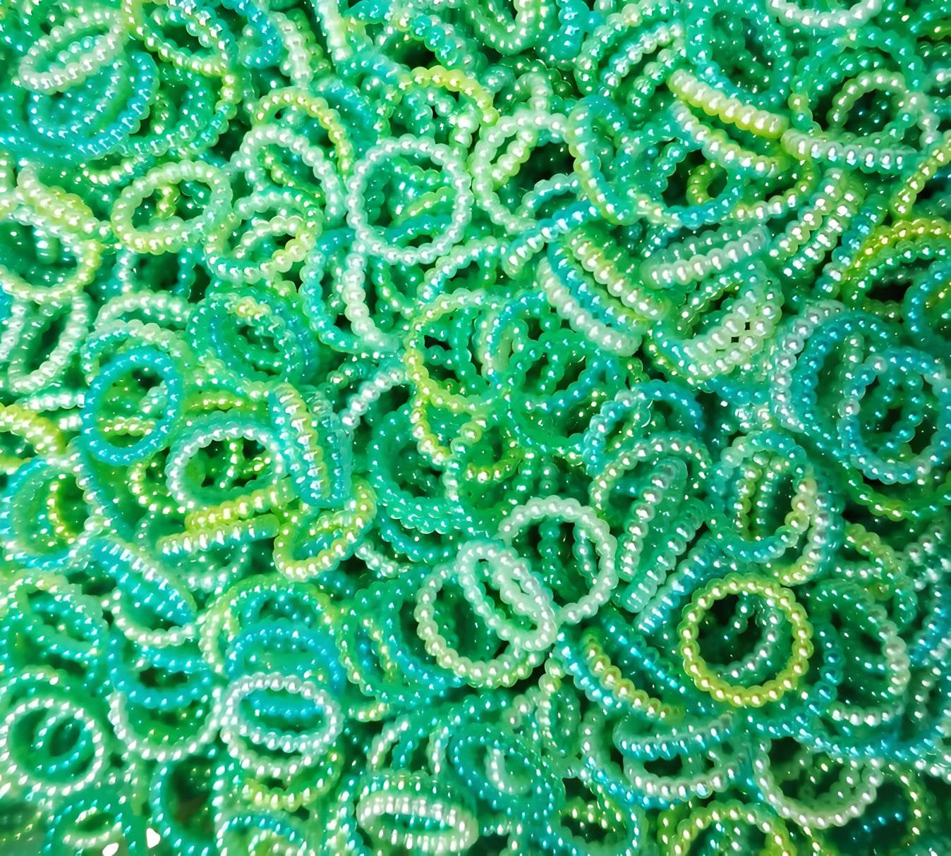 Lime Teal Glow 14MM Large Hole Pearl Spacers