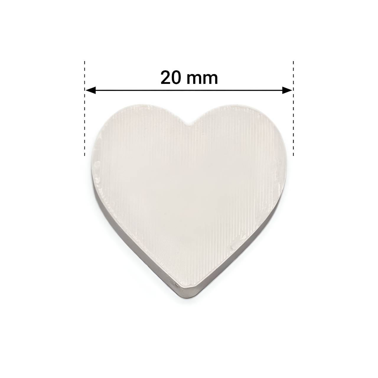 White 3D Printed 20mm Heart Beads (Not Silicone)