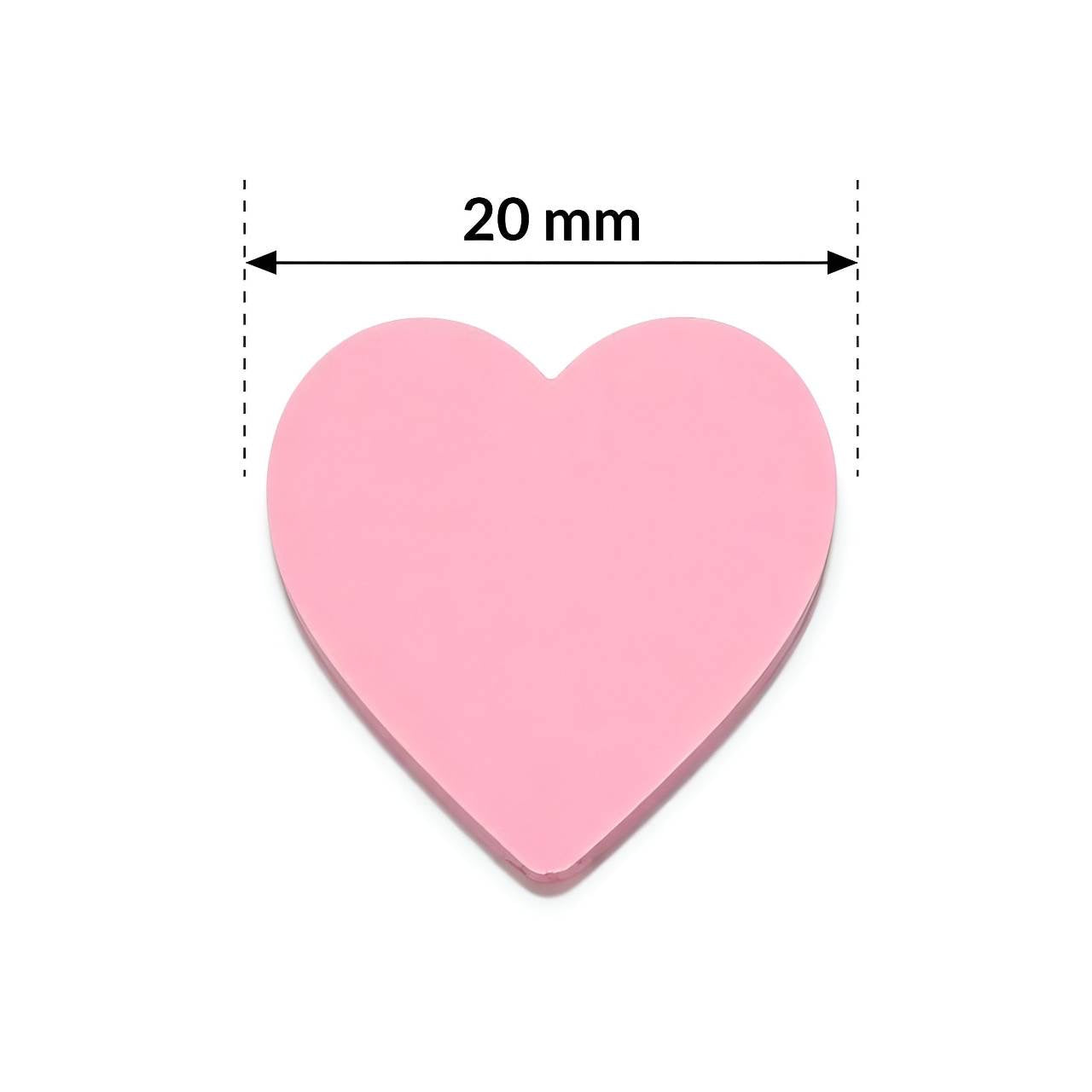 Pink 3D Printed 20mm Heart Beads (Not Silicone)