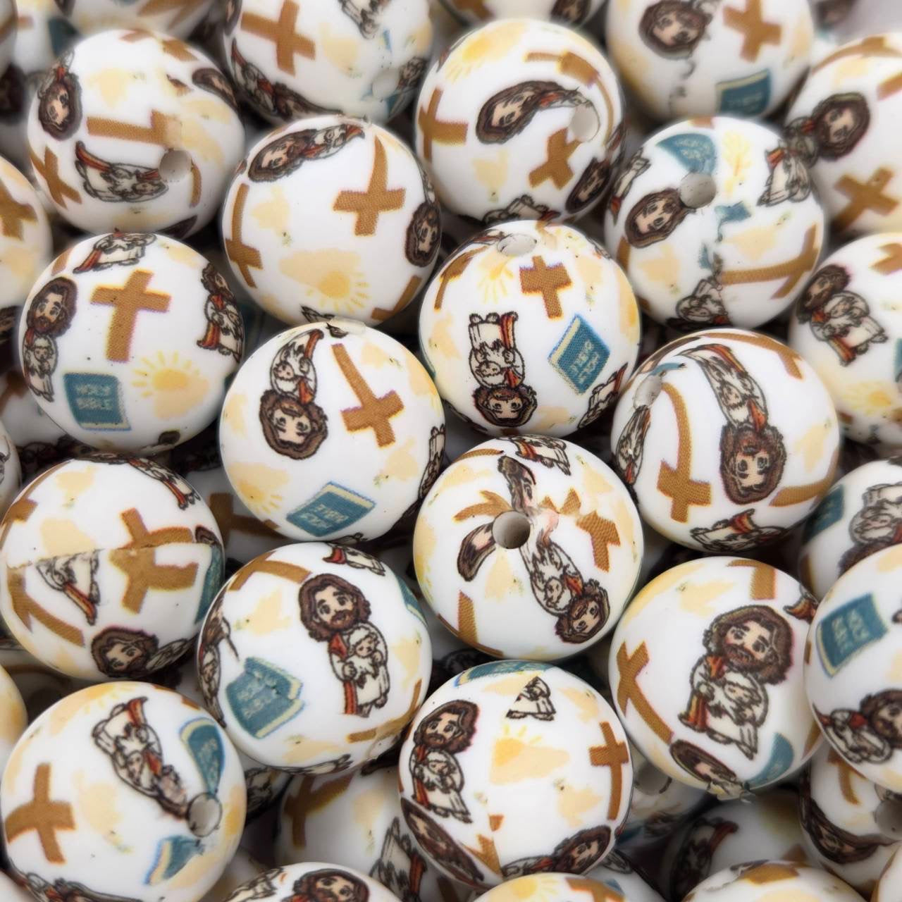 Faith & Grace 15mm Printed Silicone Beads