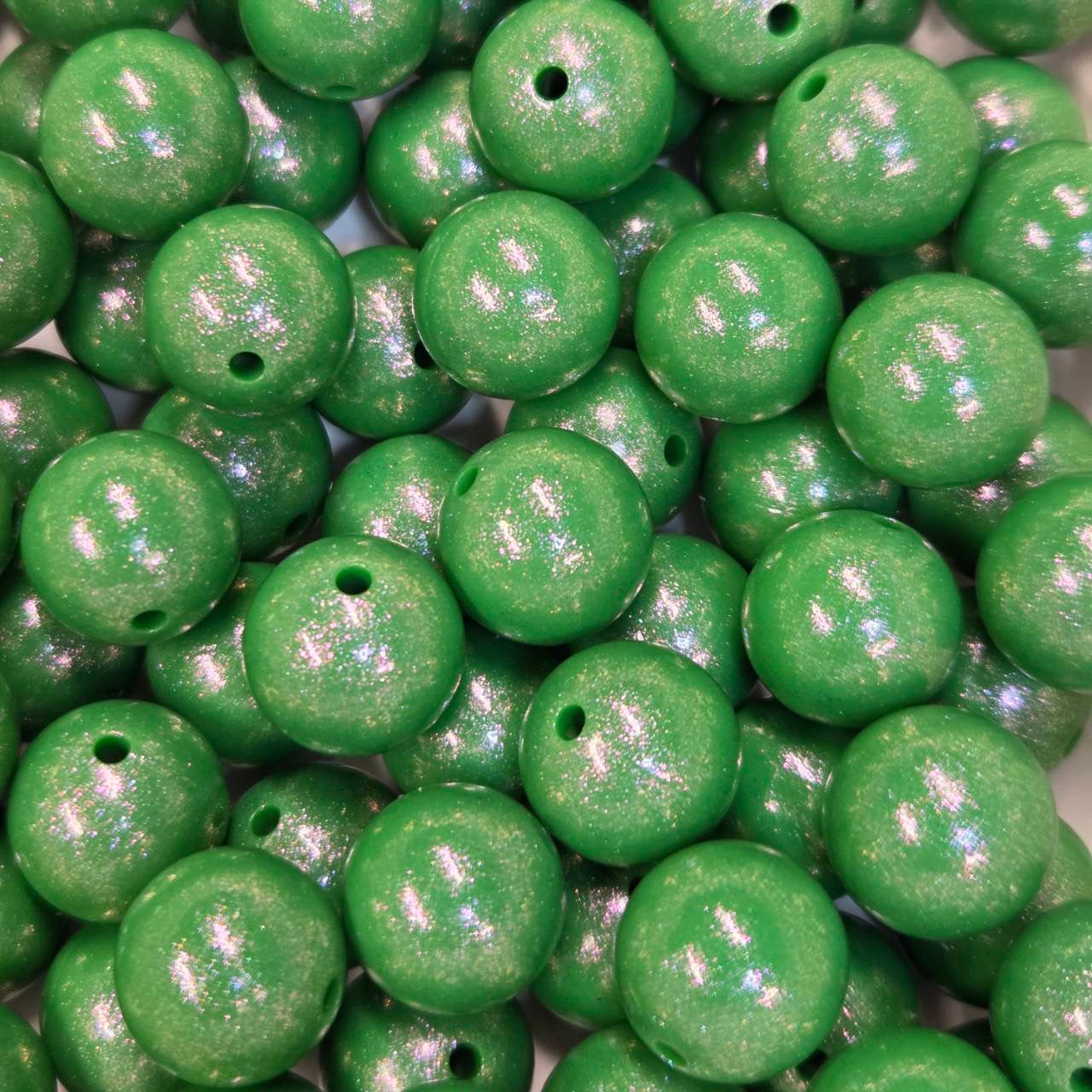 Green Opal 15mm Silicone Beads