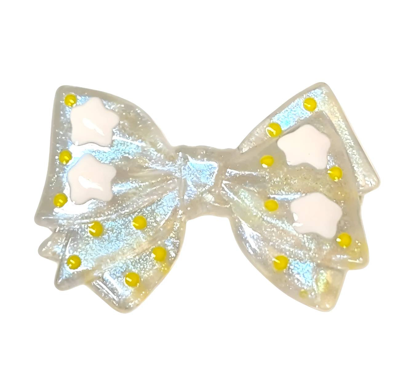 White Star Acrylic Bow Beads