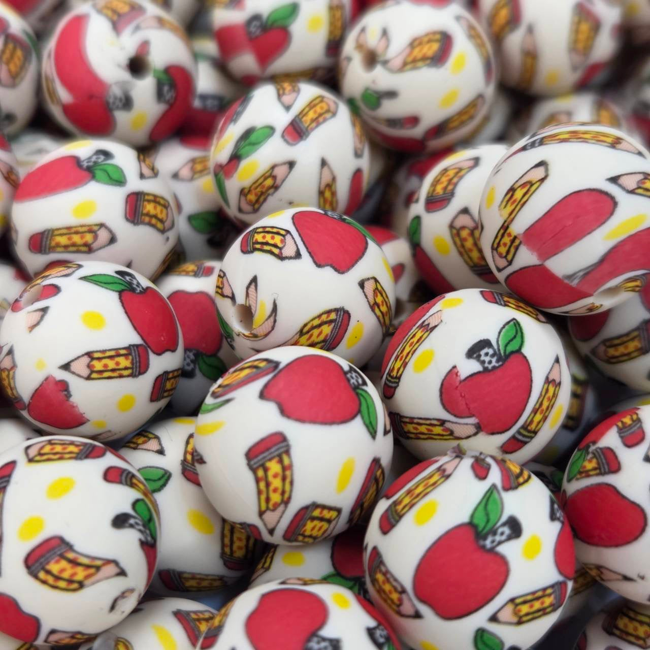 Smarty Pants 15mm Printed Silicone Beads