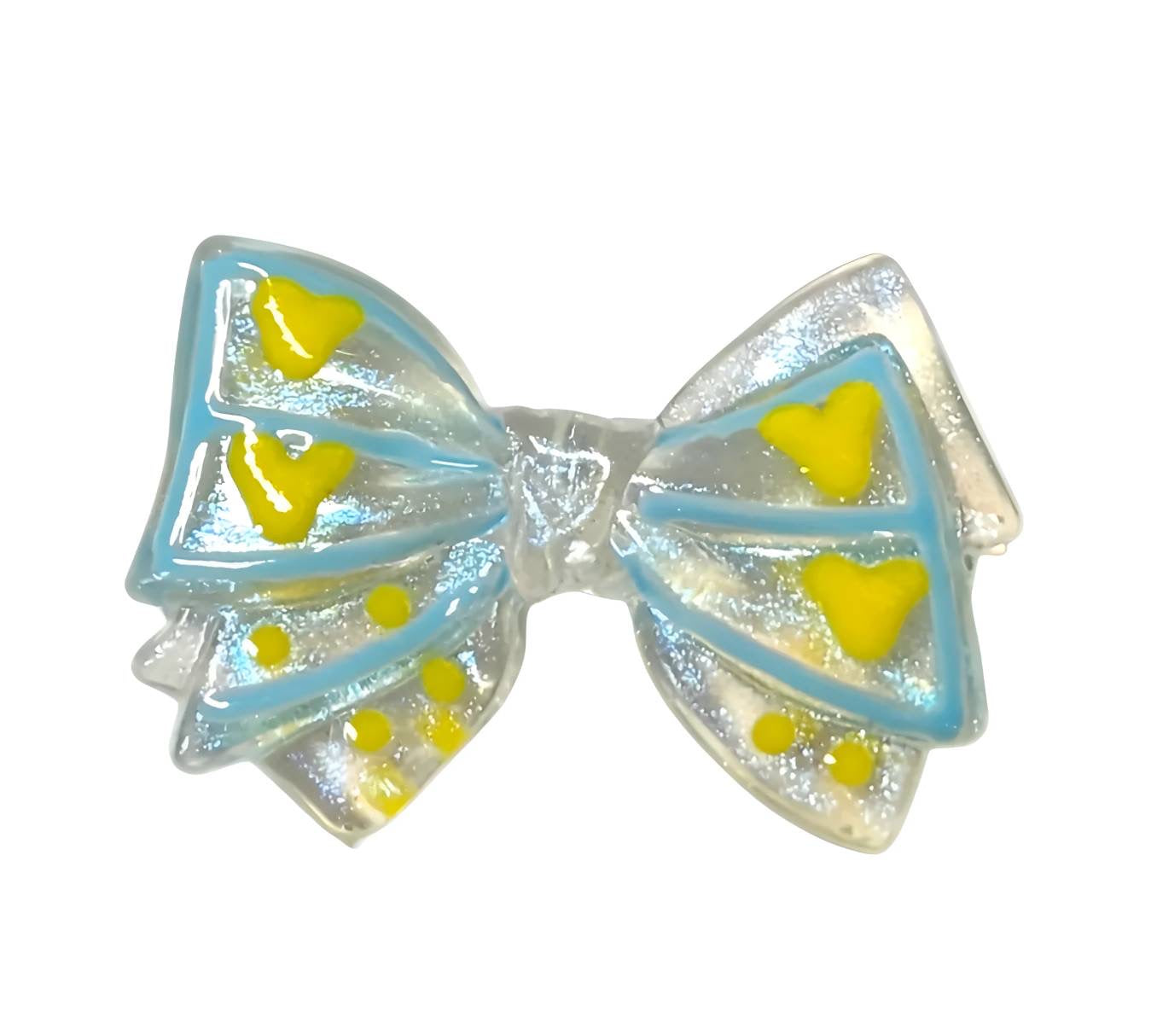 Yellow Heart Acrylic Bow Beads