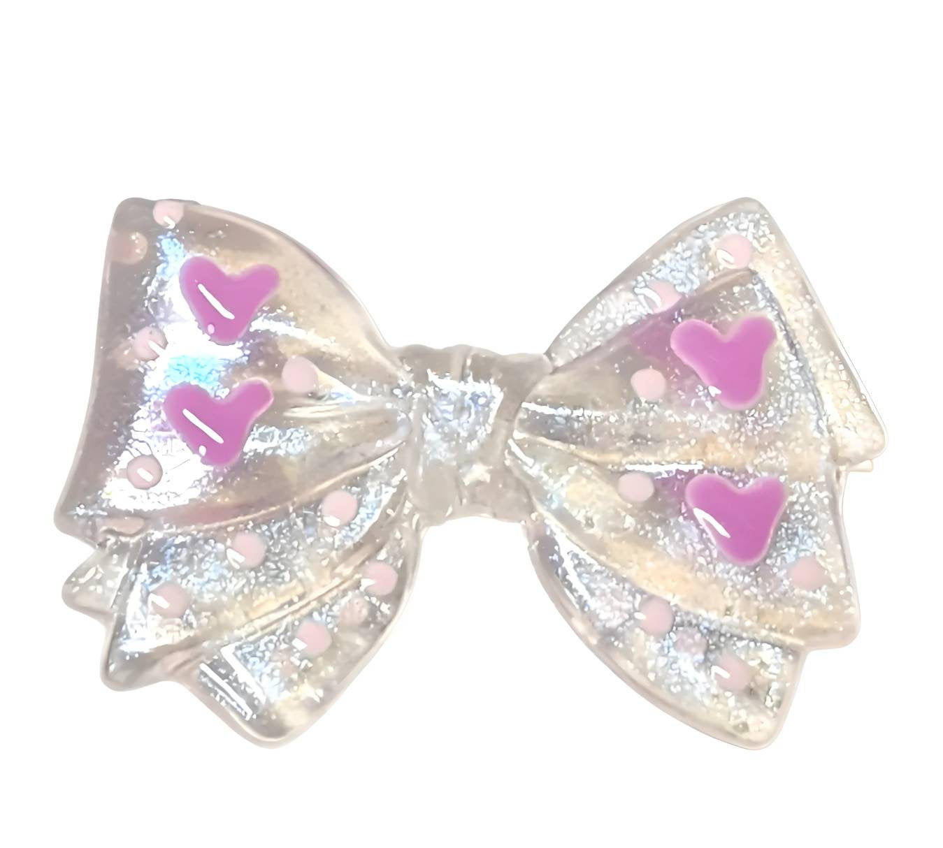 Purple Heart Acrylic Bow Beads
