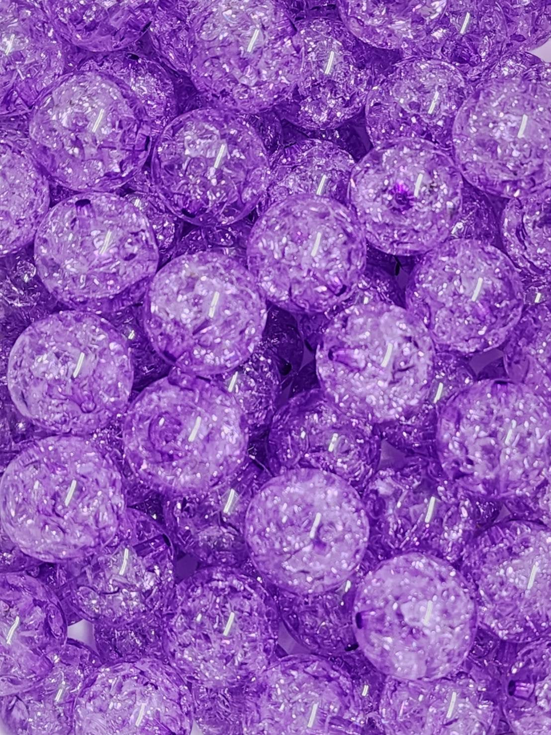Purple Crackle 20MM (Bubblegum Beads)