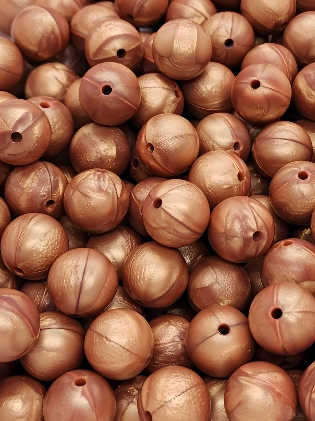 Chestnut Glow 15mm Silicone Beads