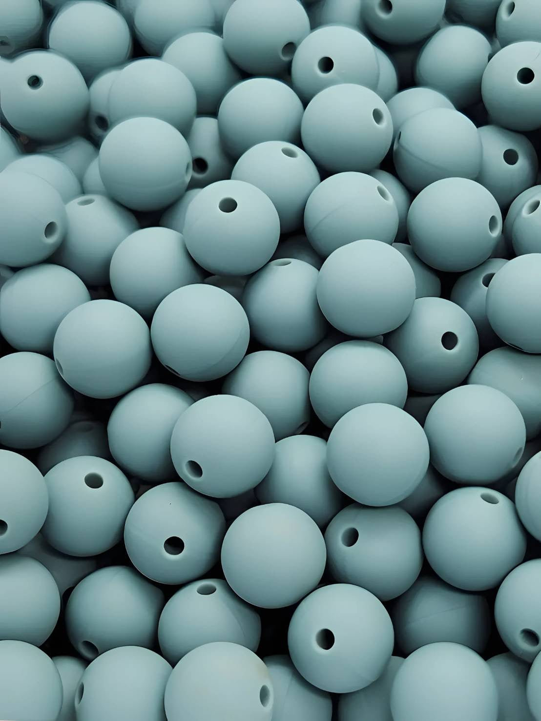 Calm Cyan 12mm Silicone Beads