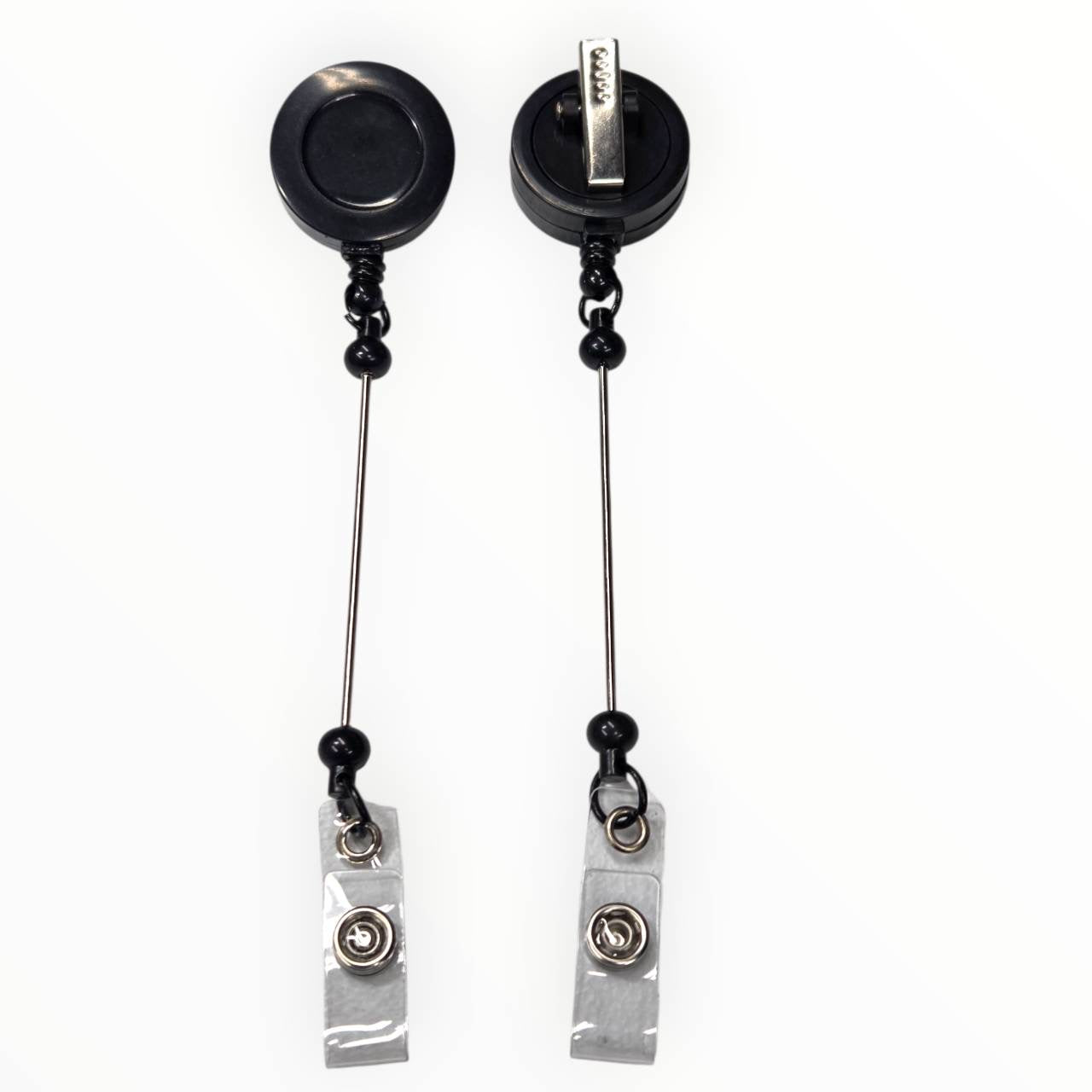 Black Beadable Badge Reels