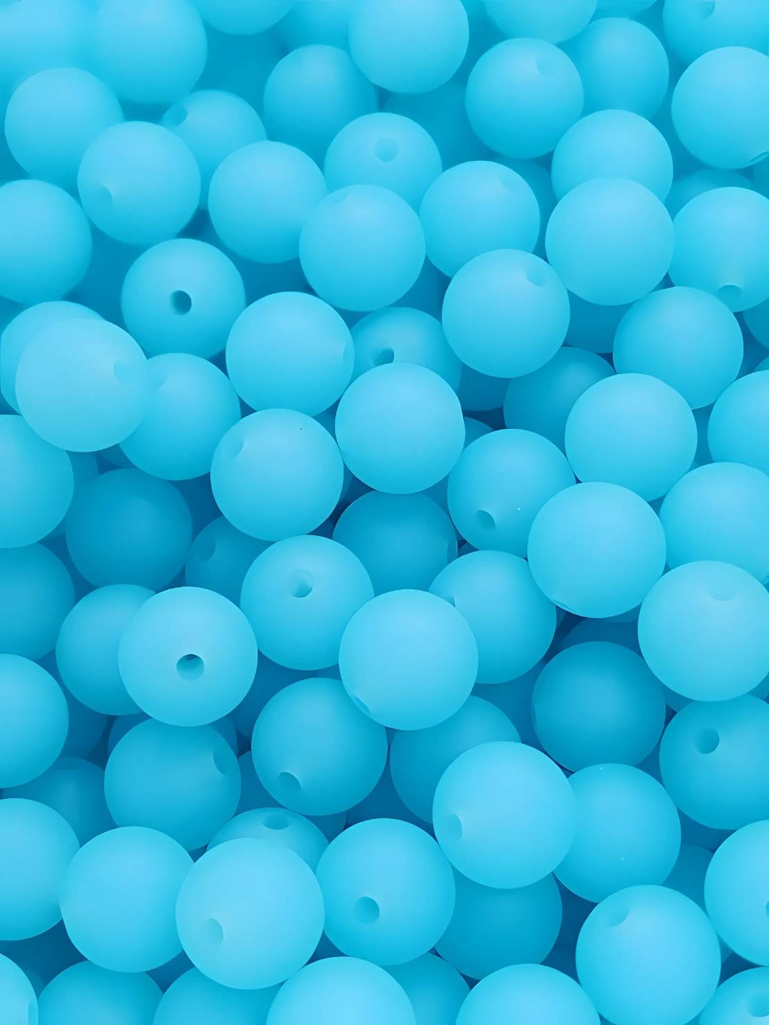 Lagoon Teal 12mm Silicone Beads