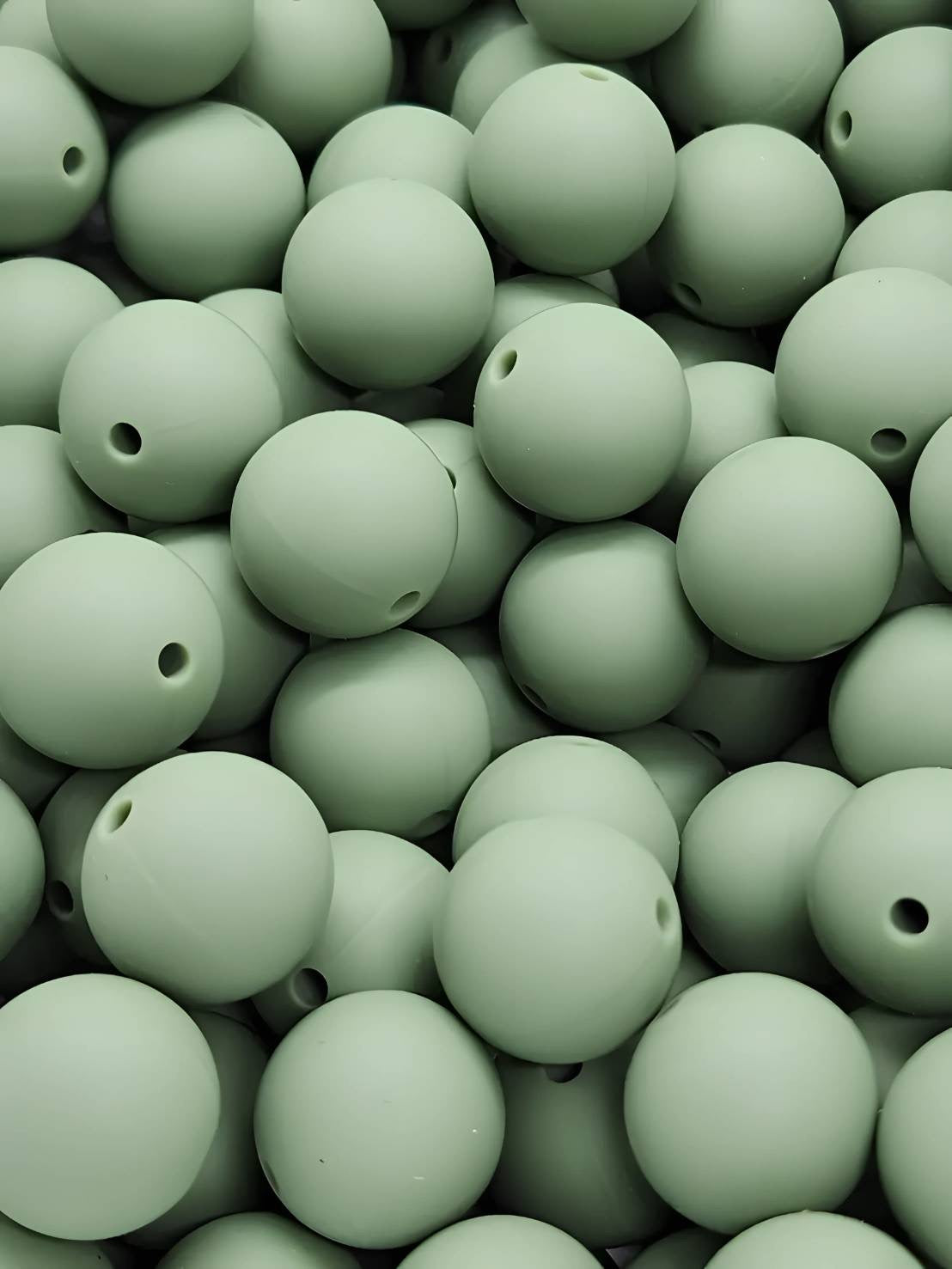 Mossy Stone 15mm Silicone Beads