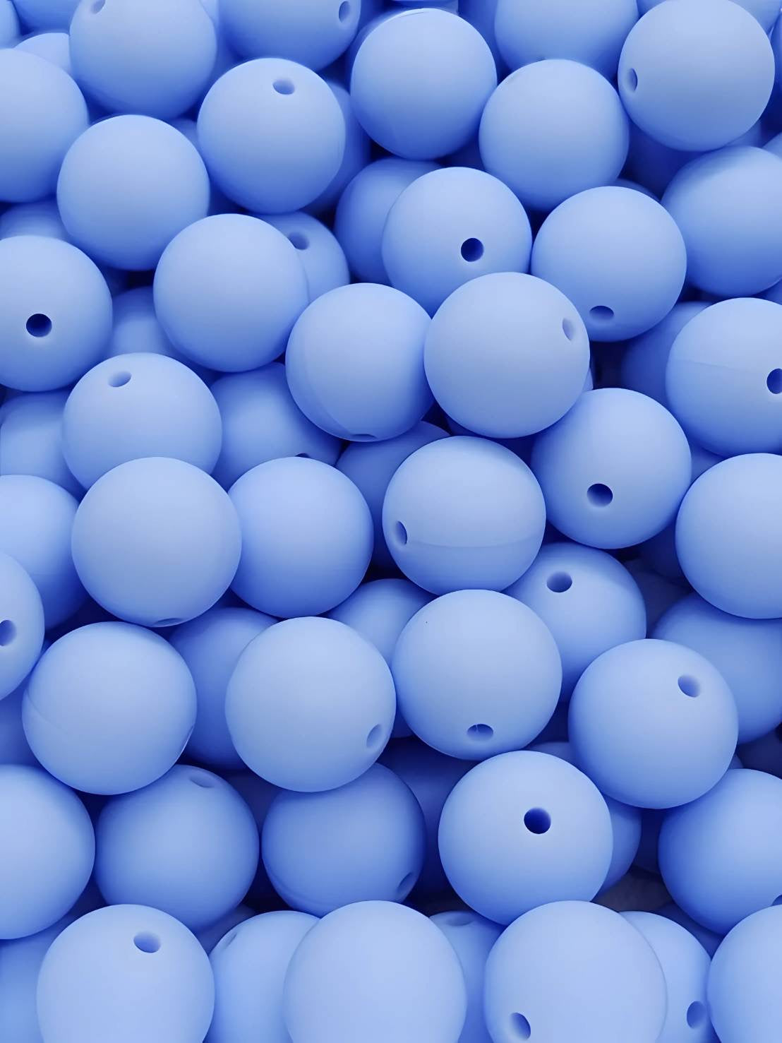 Heavenly Blue 15mm Silicone Beads