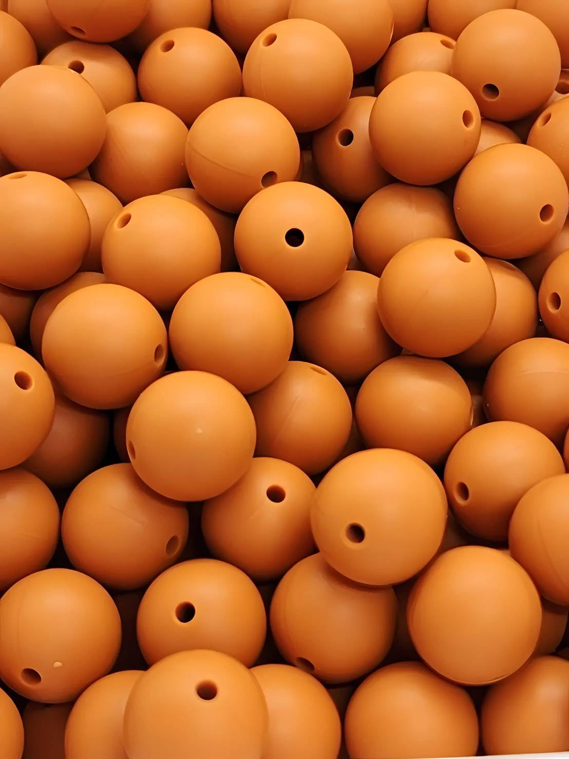 Burnt Copper 15mm Silicone Beads