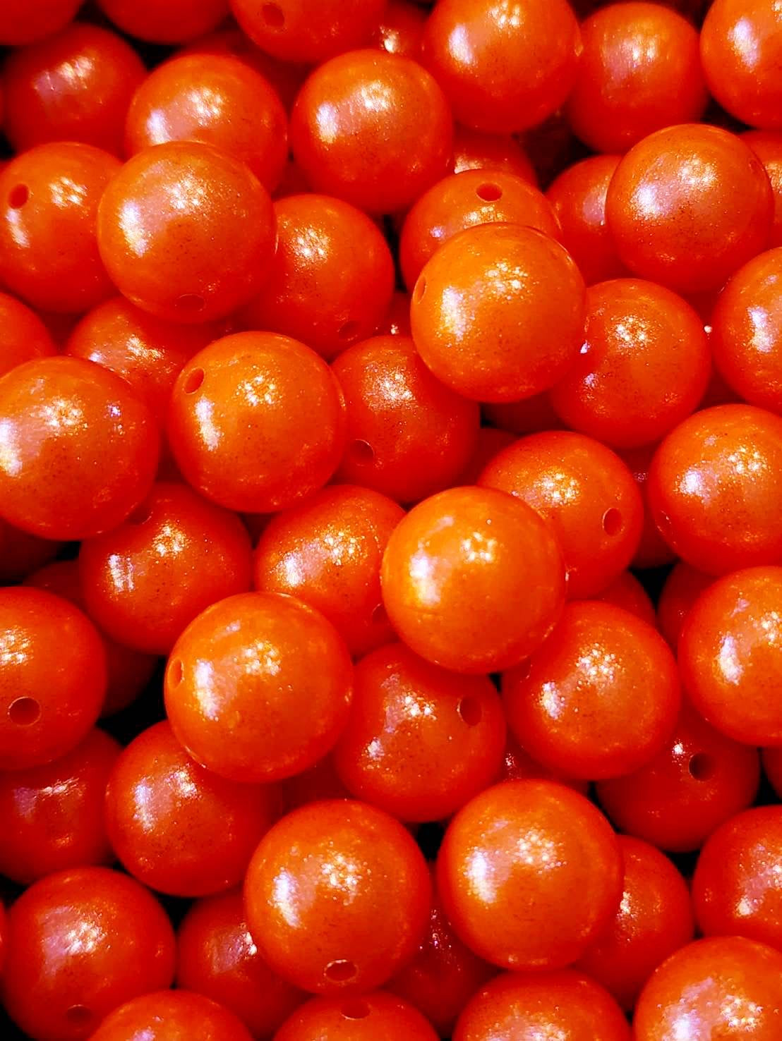 Orange Opal 15mm Silicone Beads