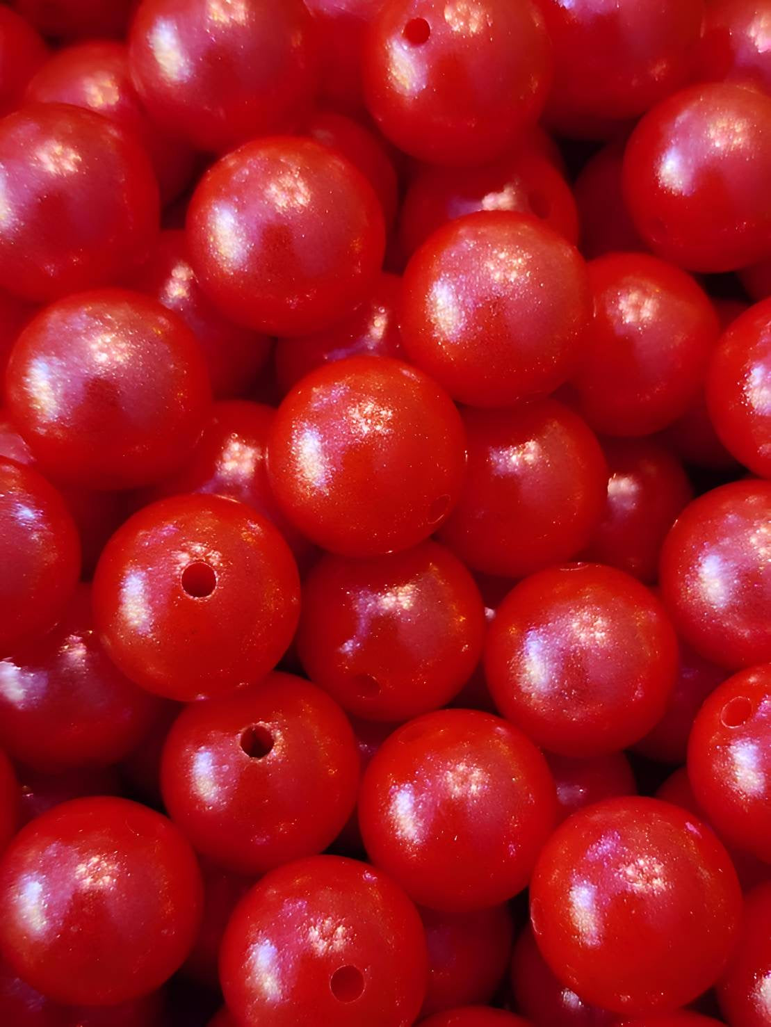 Red Opal 15mm Silicone Beads