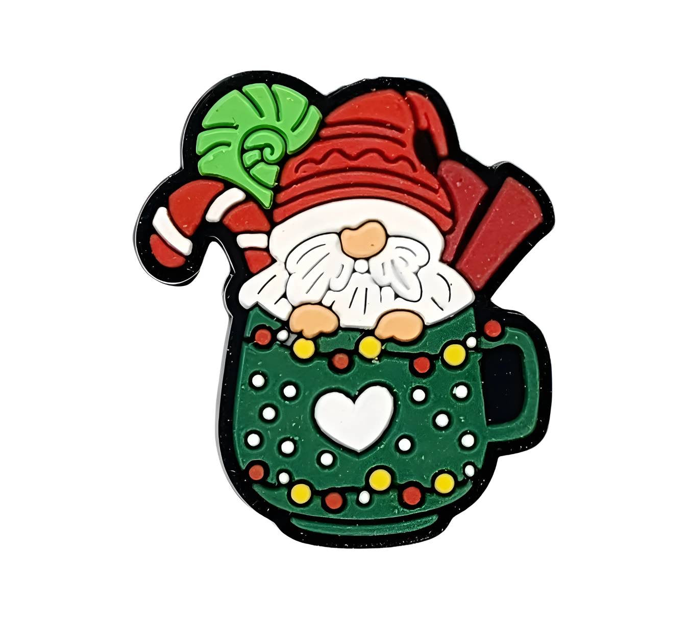 Gnome Christmas Mug Silicone Focal Bead (Custom Design by Bailey's Beads)