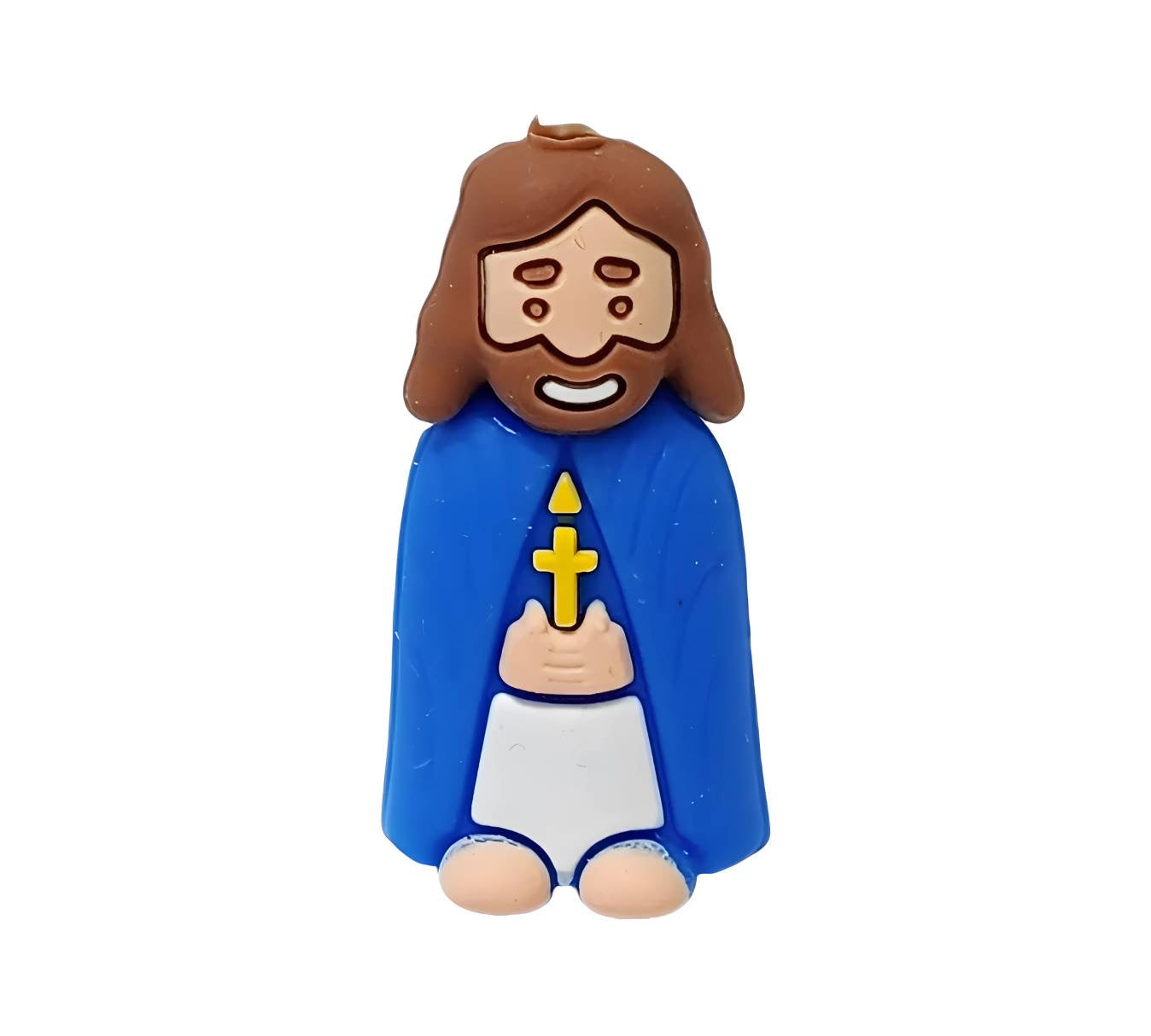 Blue Praying 3D Jesus Beads