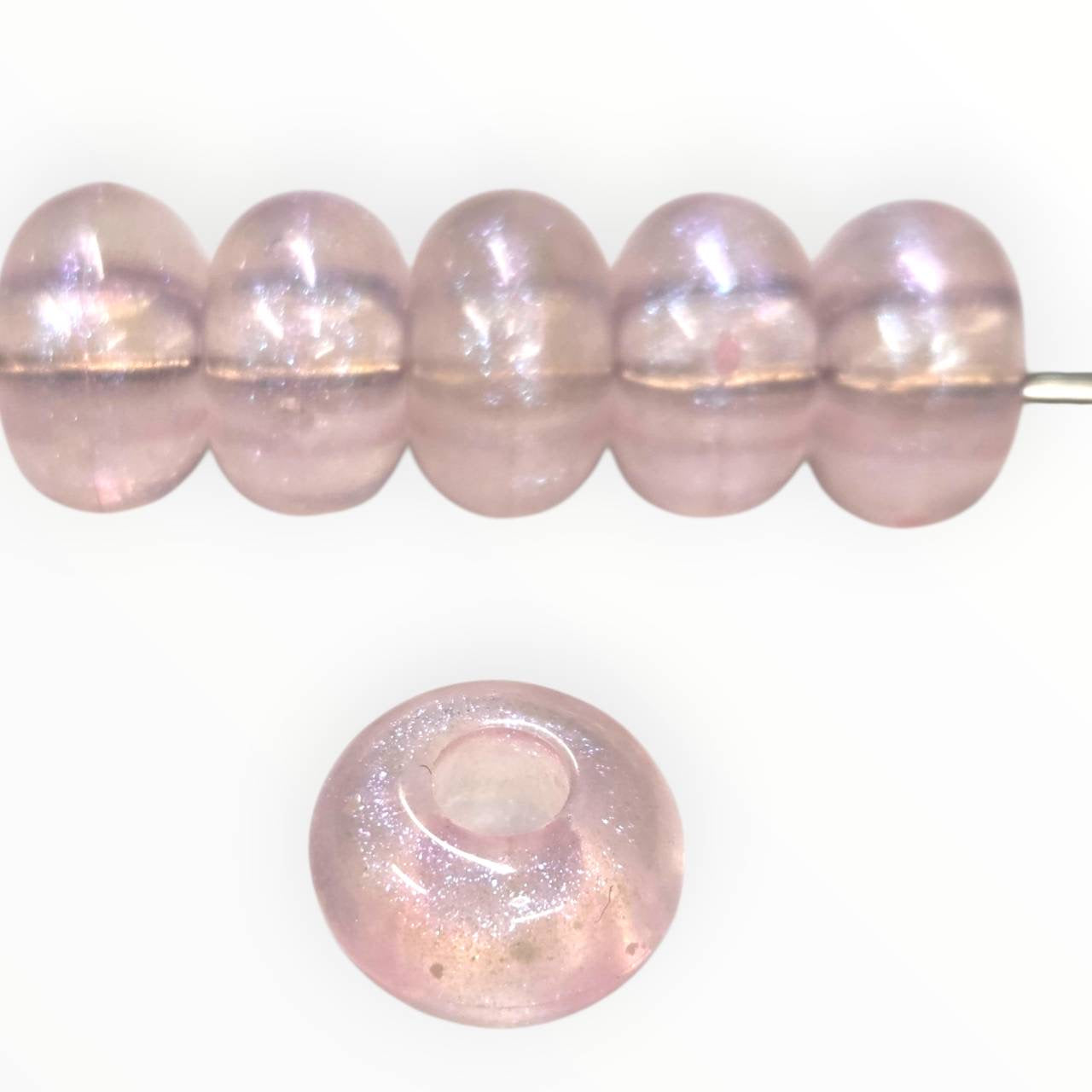Light Pink Large Hole Round Acrylic Beads