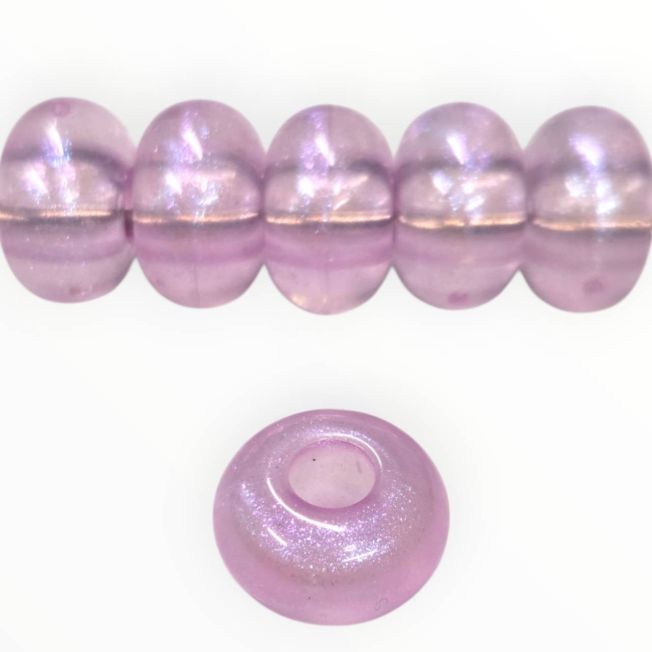 Lavender Large Hole Round Acrylic Beads