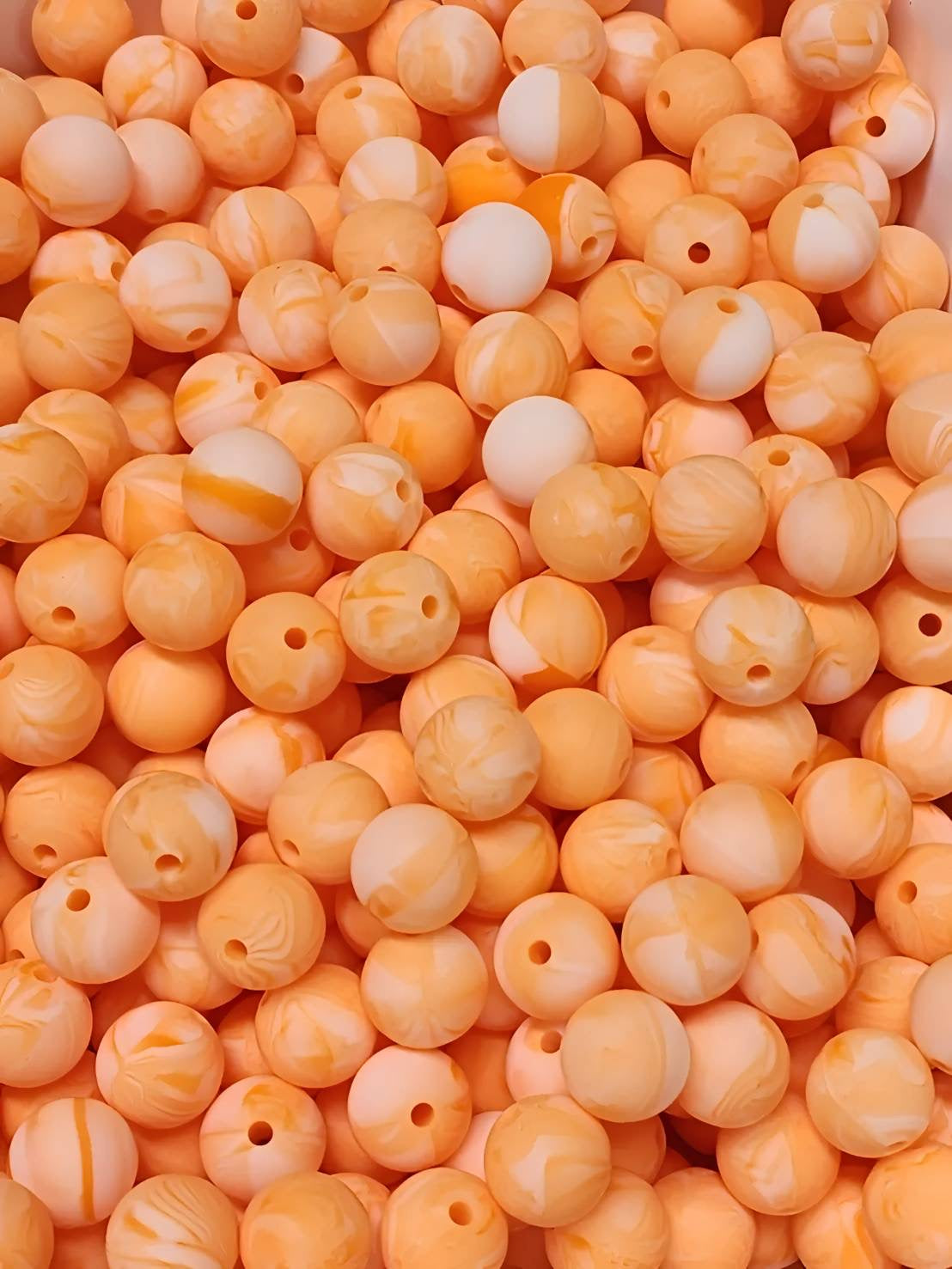 Creamsicle 12mm Silicone Beads
