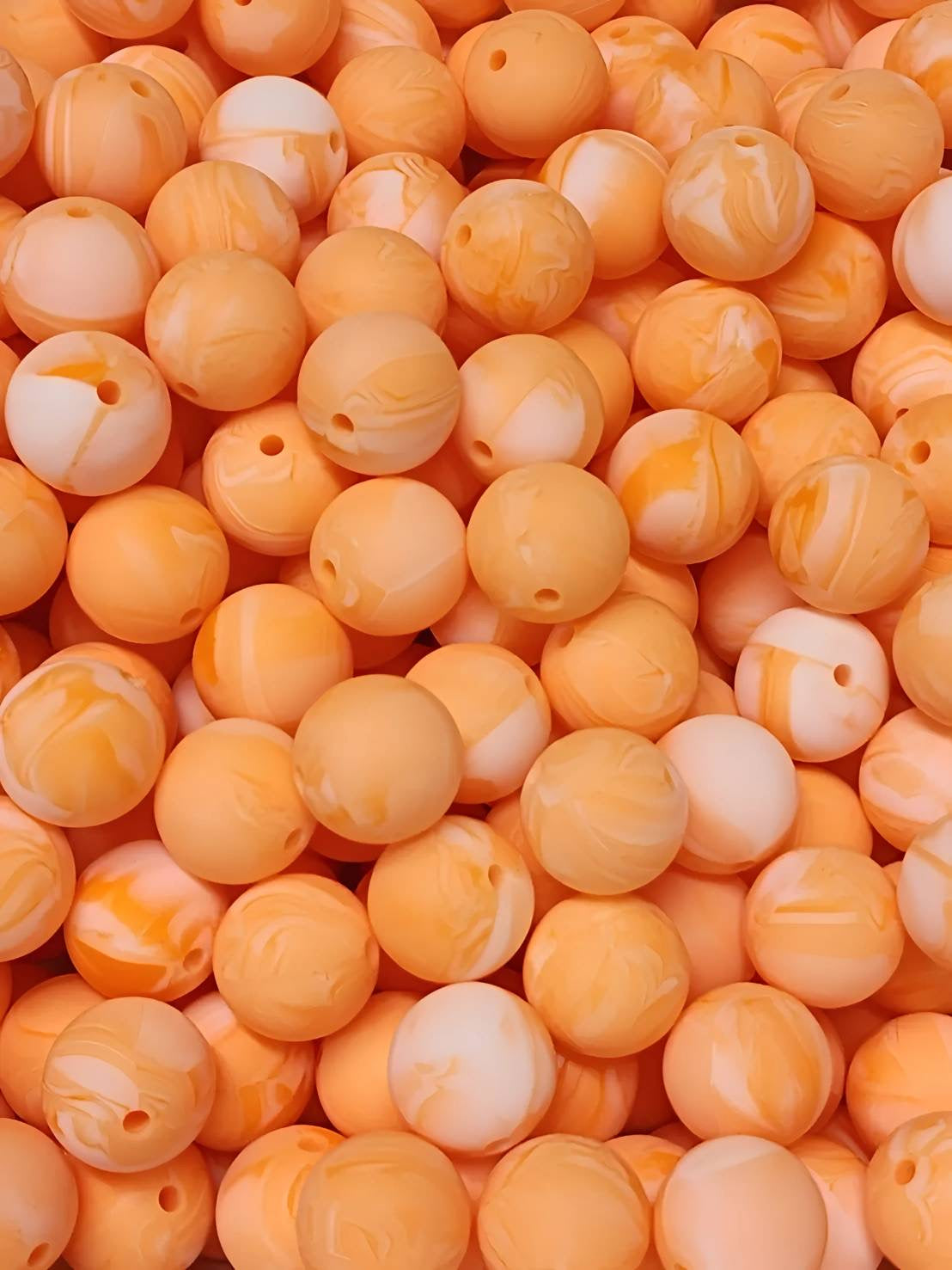 Creamsicle 15mm Silicone Beads