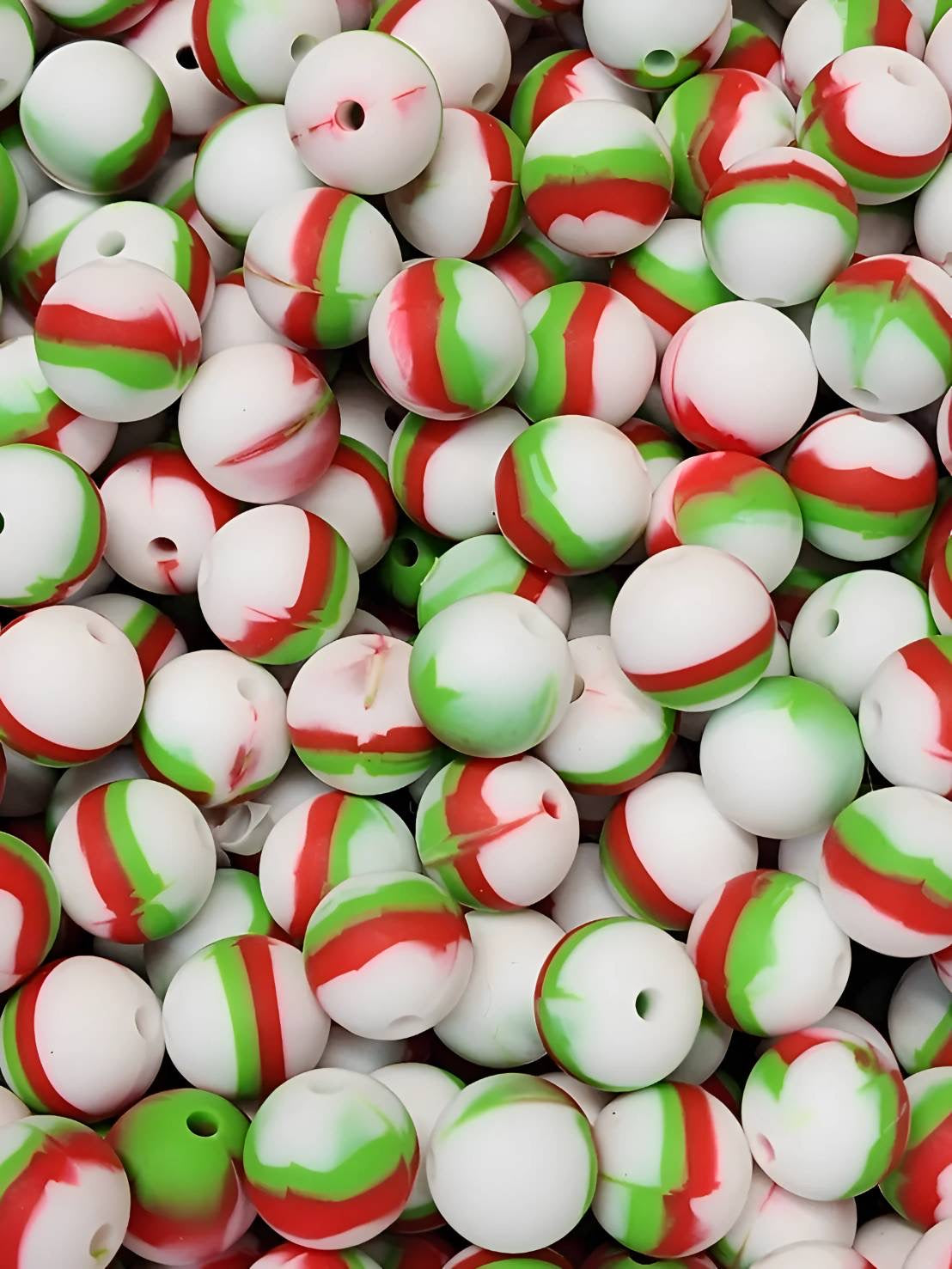 Crimson Frost 12mm Silicone Beads