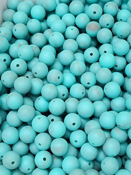 Muted Teal 12mm Silicone Beads
