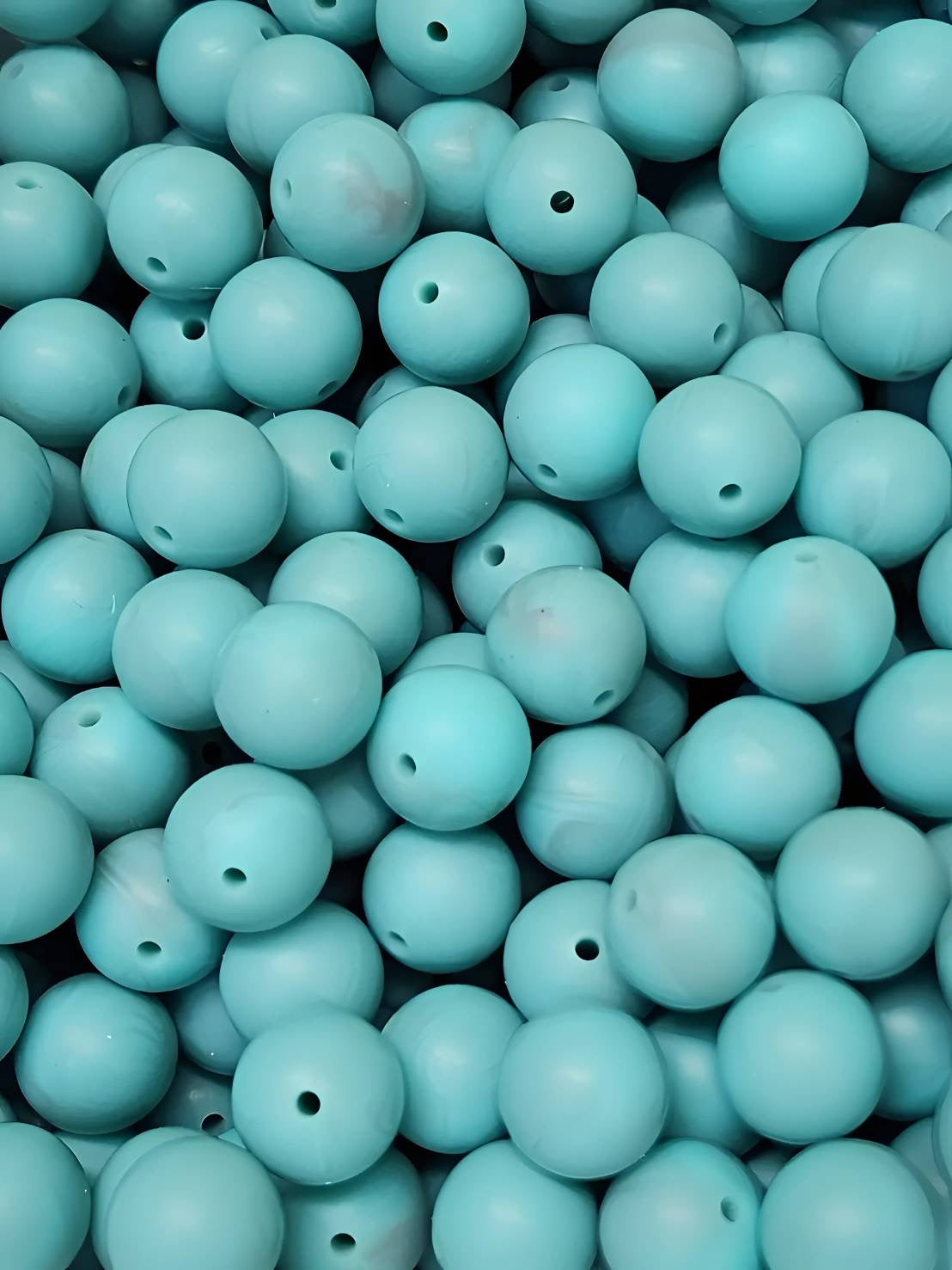 Muted Teal 15mm Silicone Beads
