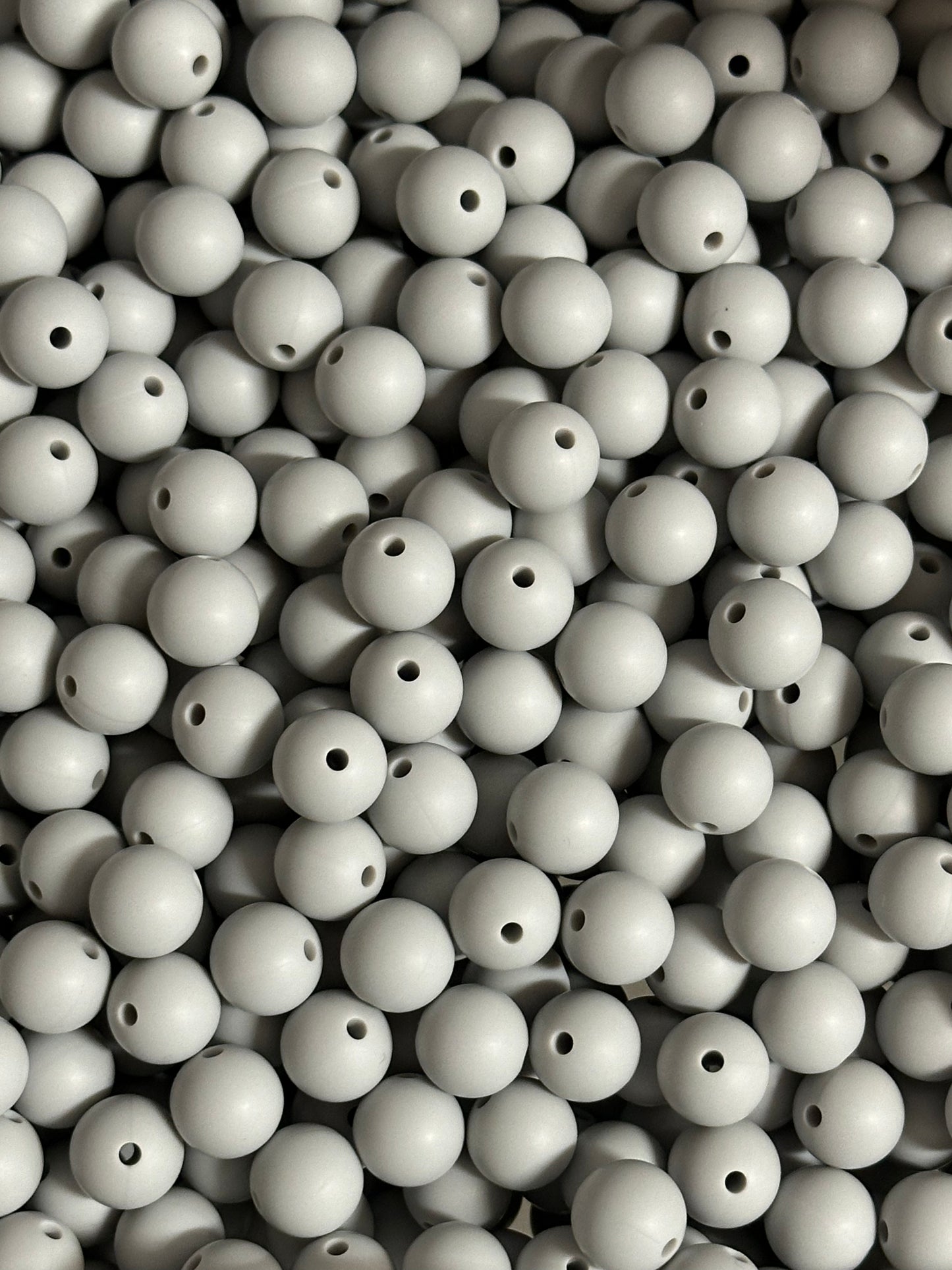 Ash Mist 12mm Silicone Beads