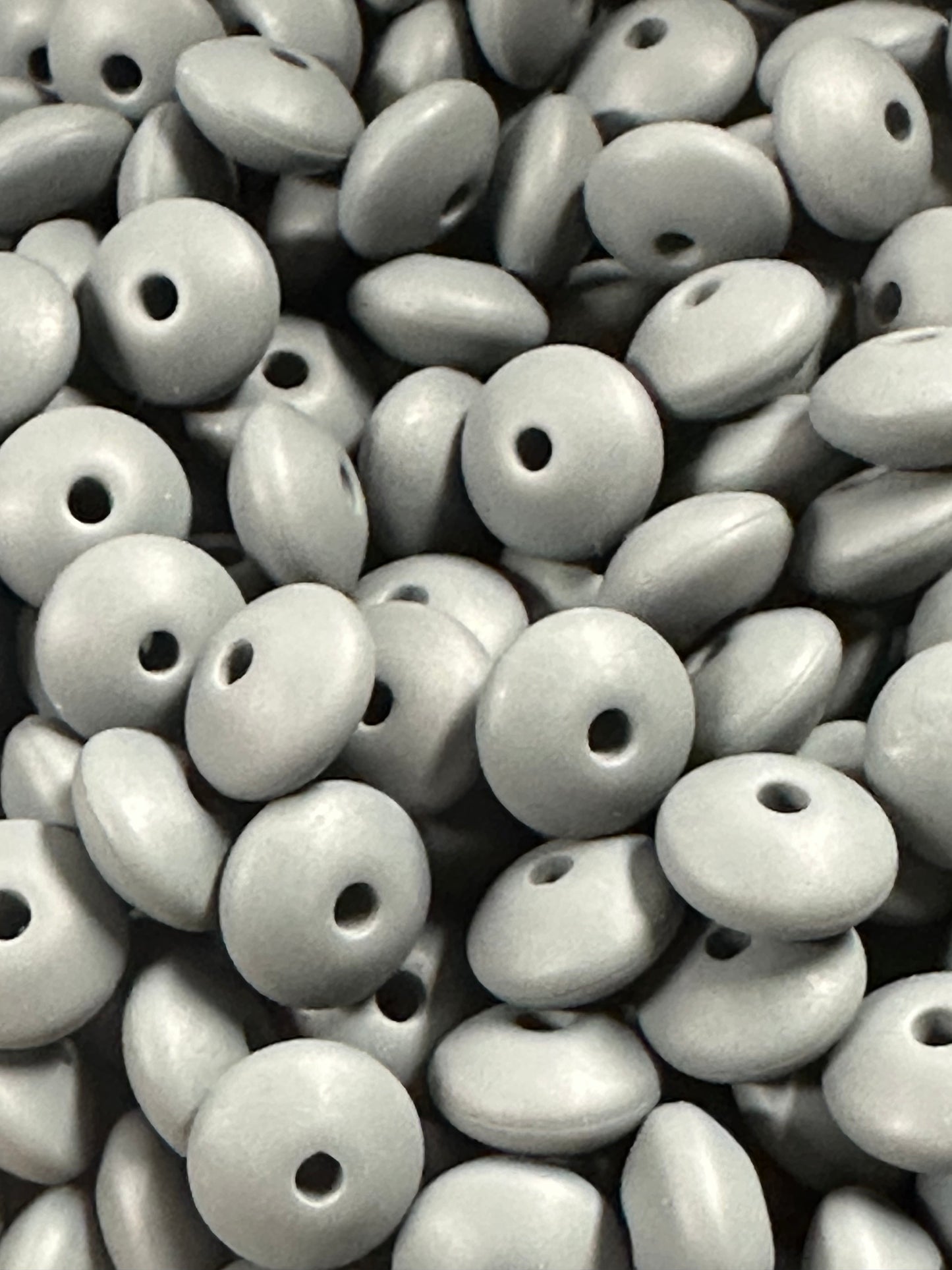 Pebble Stone Silicone Lentil Beads