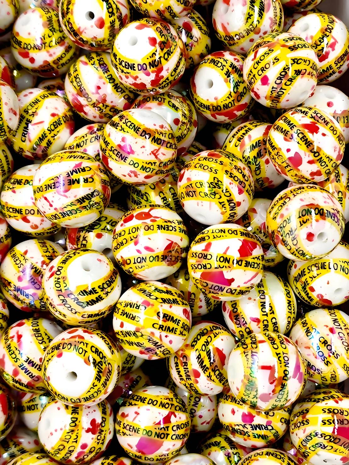 Pearl Crime Scene Bubblegum Beads